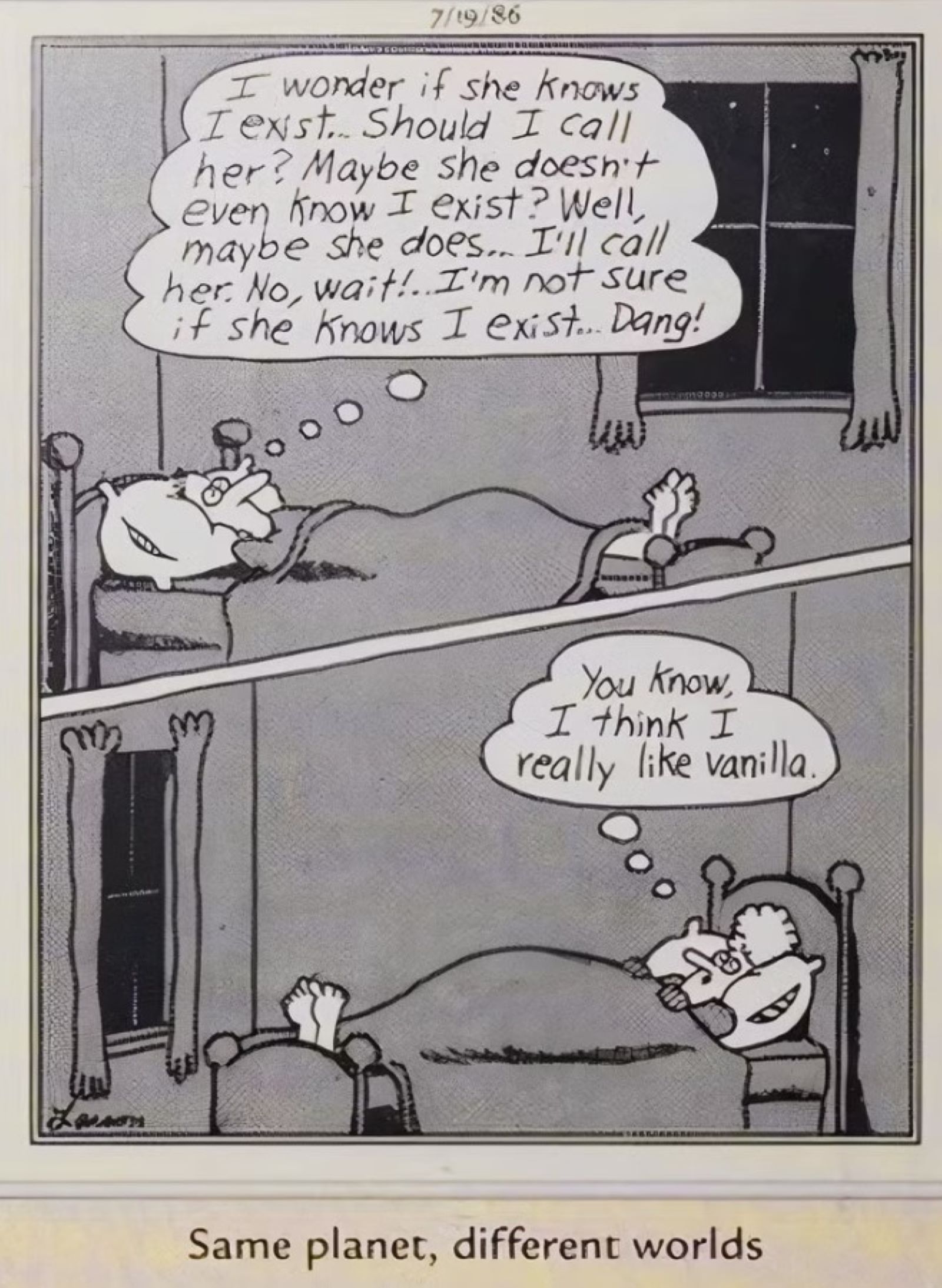 far side comics love romance same planet different worlds