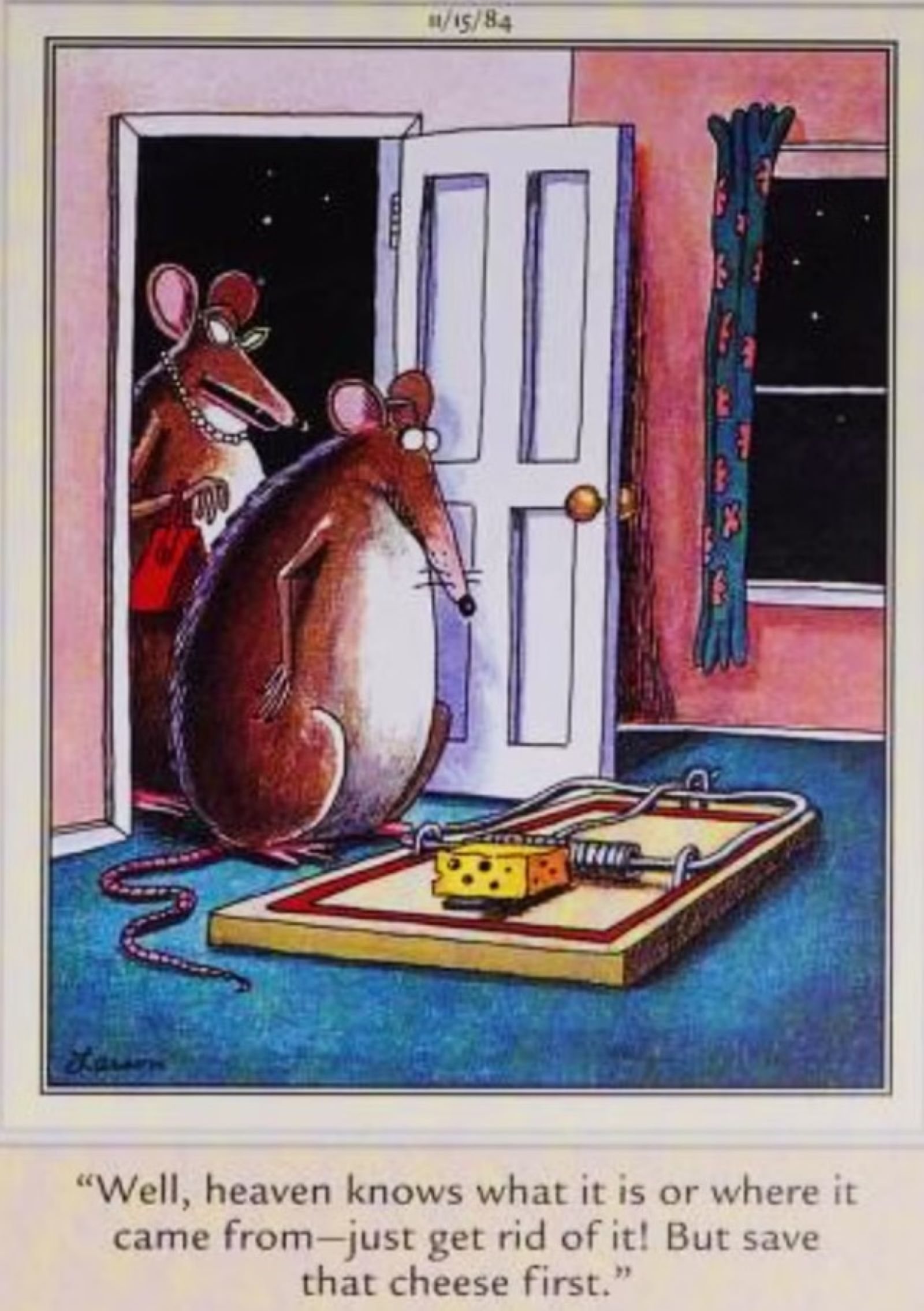 far side comics rats cheese trap