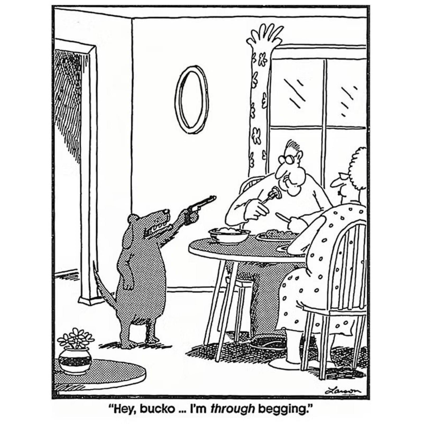 Far Side dog gaun