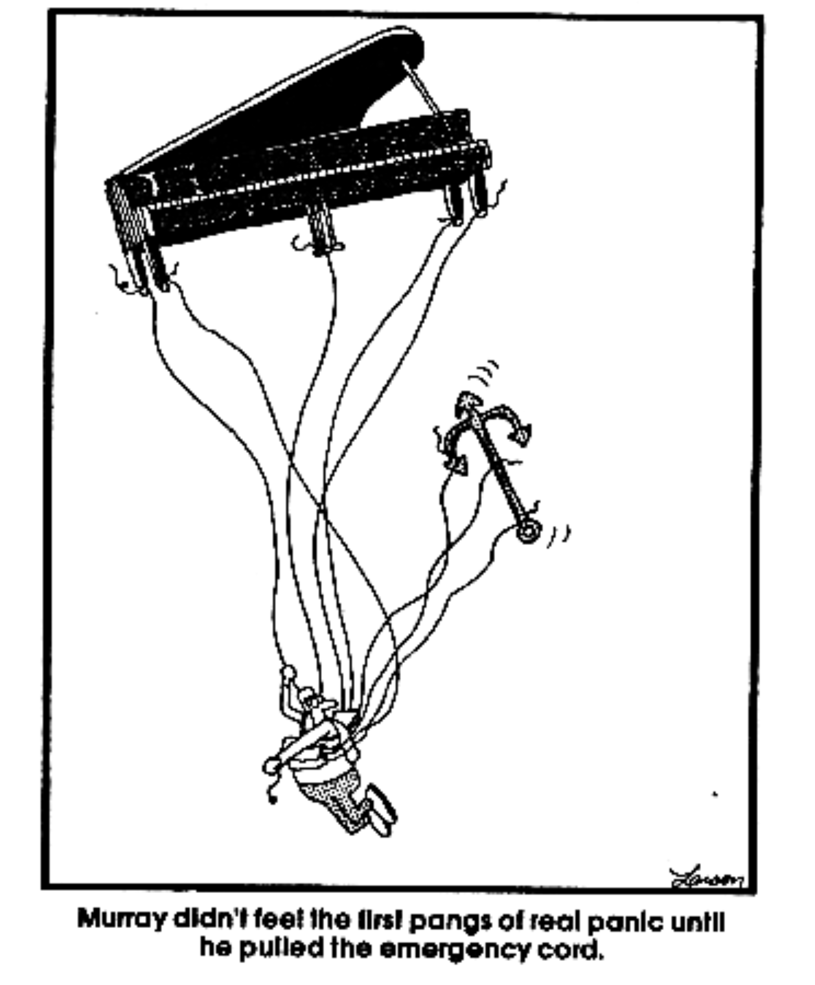 far side parachuting piano fall