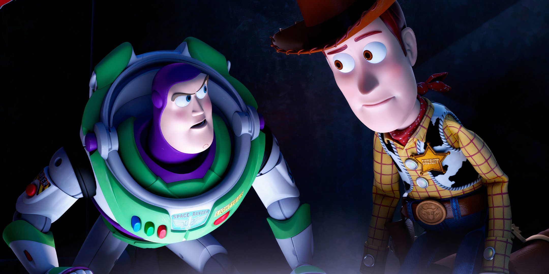 Buzz Lightyear looking angrily at Woody in Toy Story 4