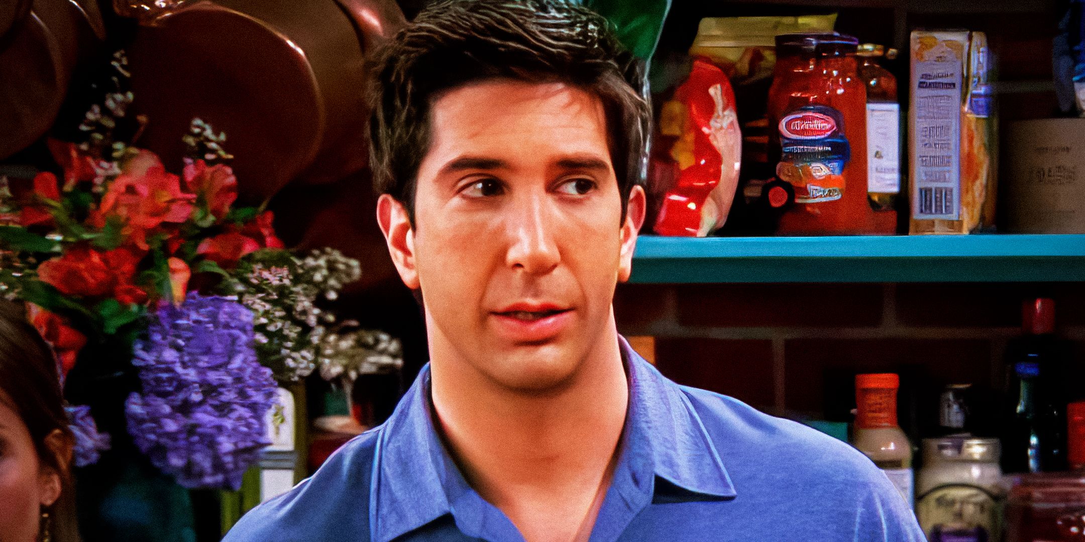 Friends David Schwimmer as Ross looking intrigued