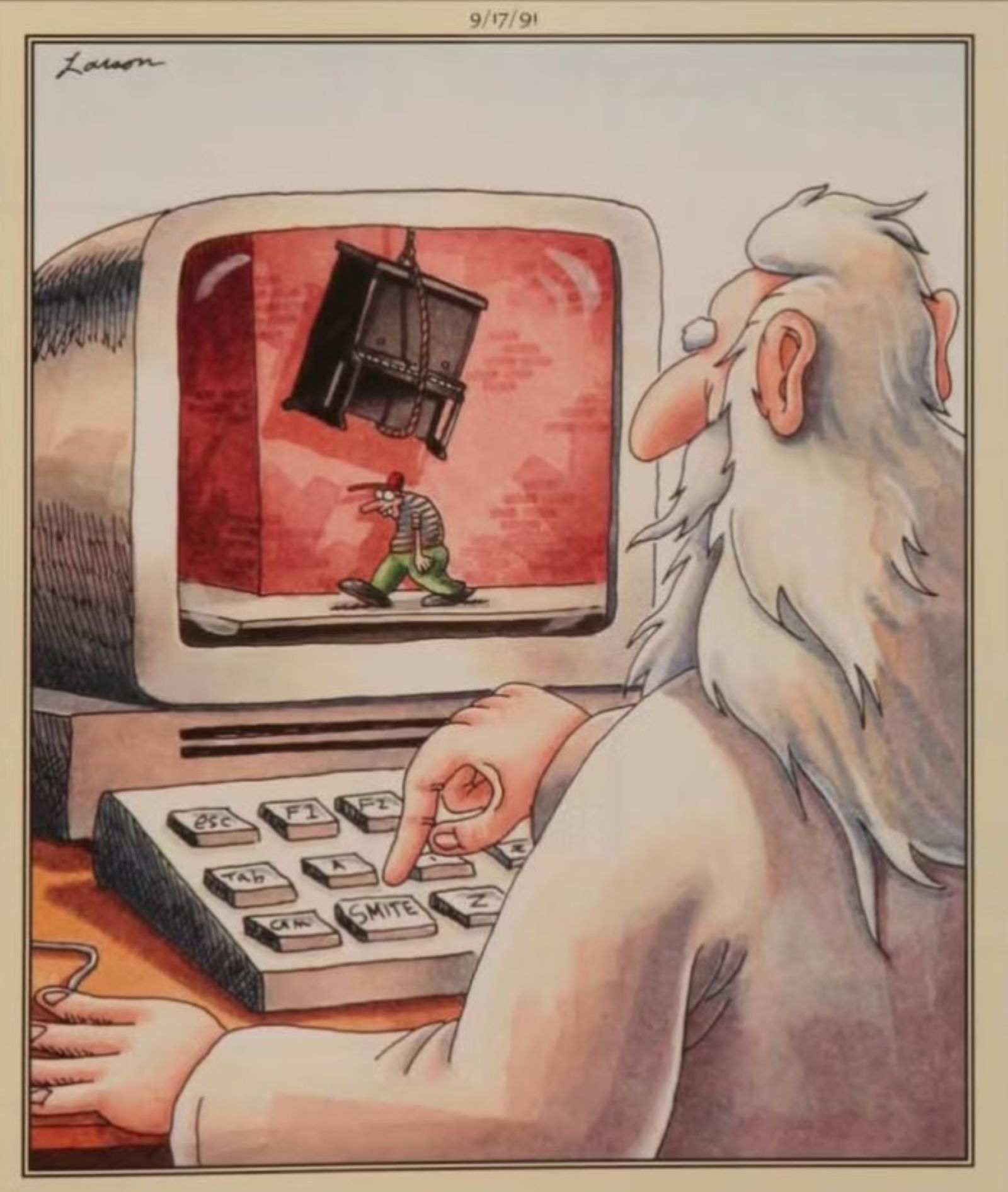 Gary Larson Computer God far side
