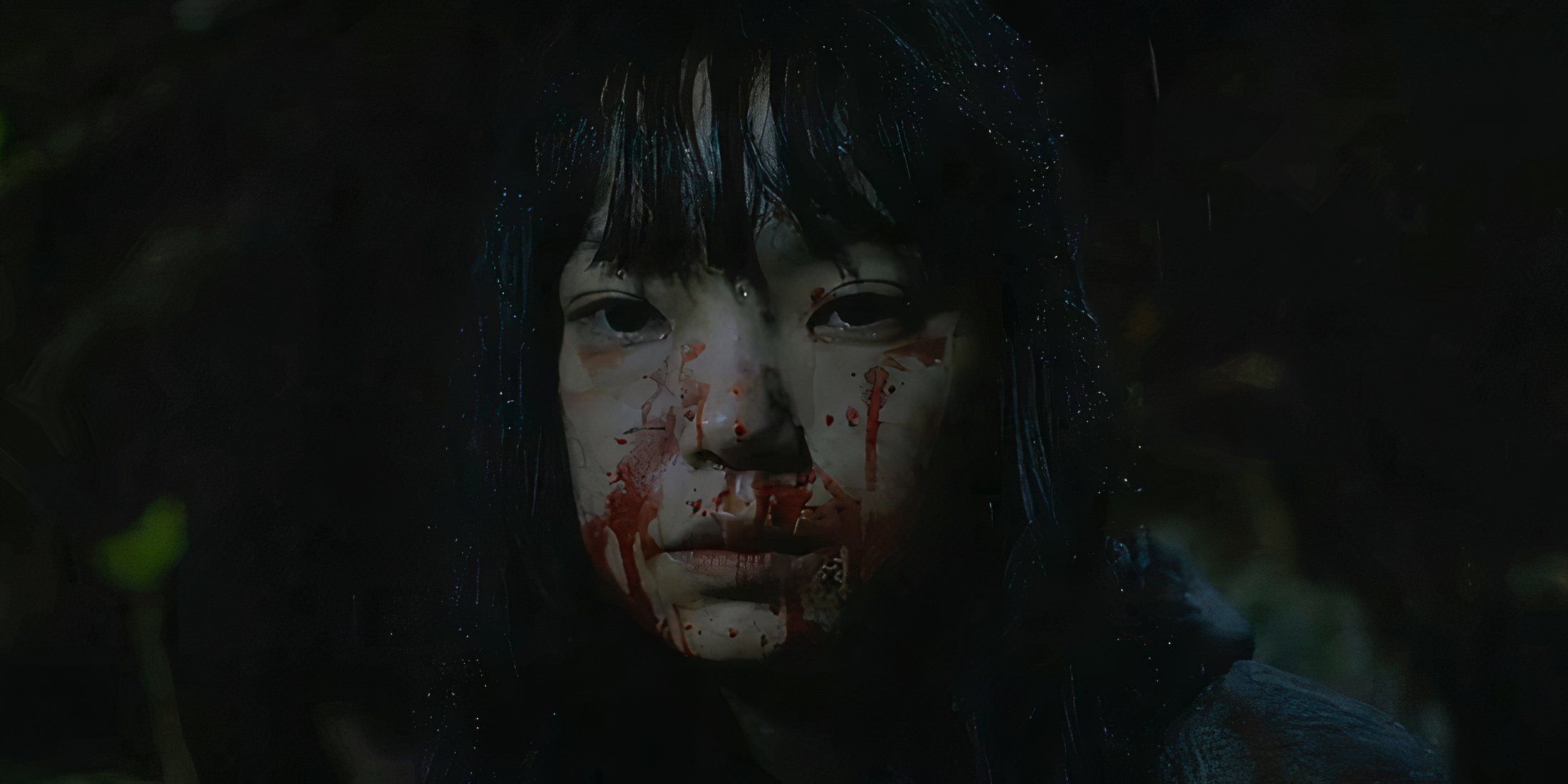 Girl with her face covered in blood in Best Wishes to All