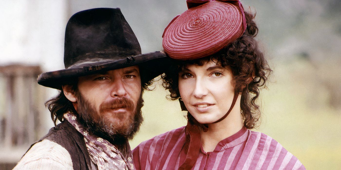 Jack Nicholson dan Mary Steenburgen melihat kamera dalam gambar promo untuk pergi ke selatan