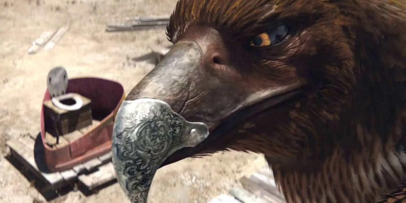 Hawk with metal beak in Rango