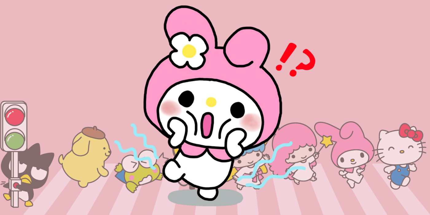 hello-kitty-sanrio-my-melody-looking-shocked-in-front-of-the-hello-kitty-and-friends-cast-featured-image Hello Kitty está se juntando a 1 das maiores franquias da TV com um programa que as crianças não estão prontas para