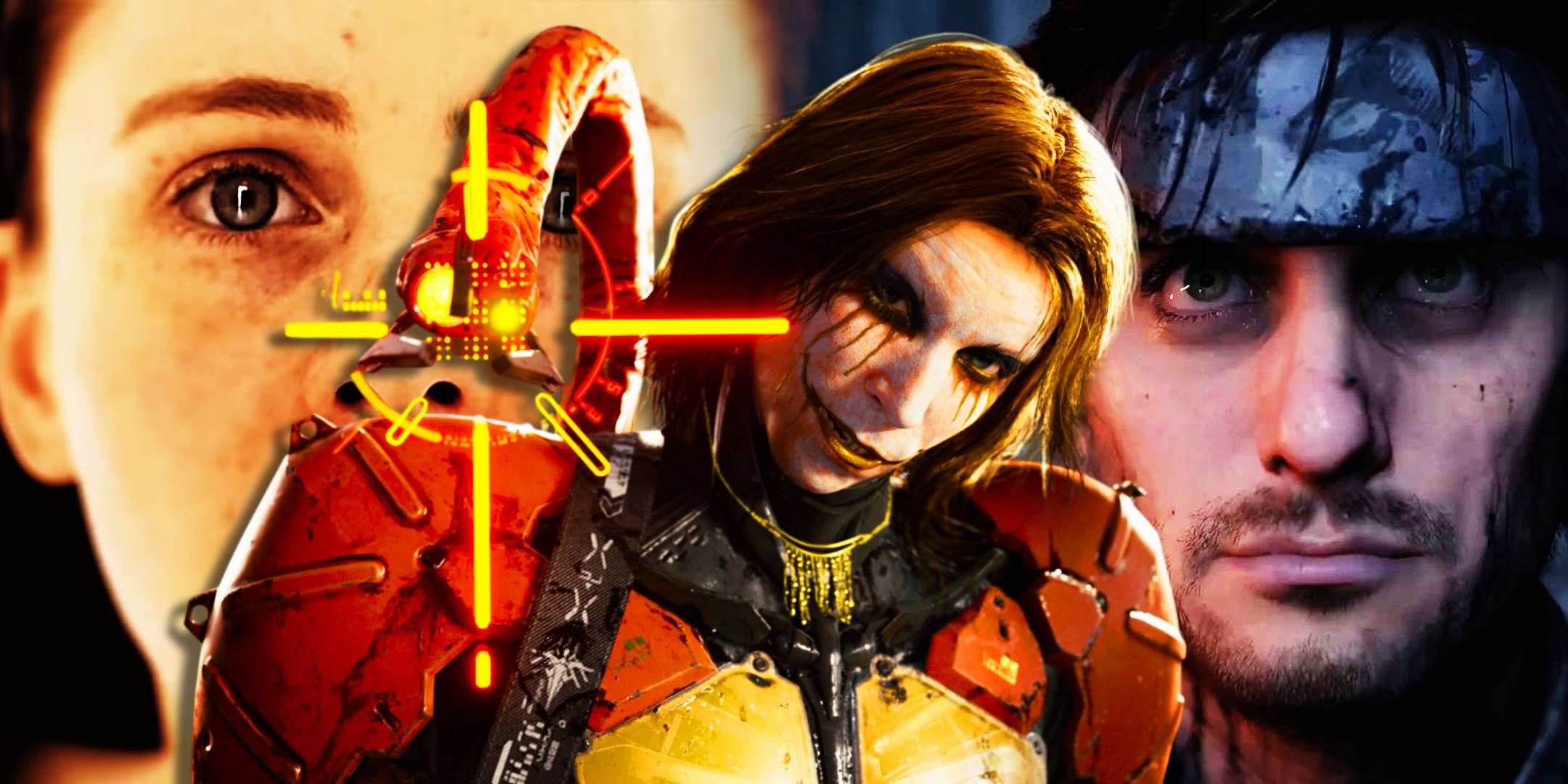 Higgs from Death Stranding 2 in front of a character from OD and Neil from DS2.