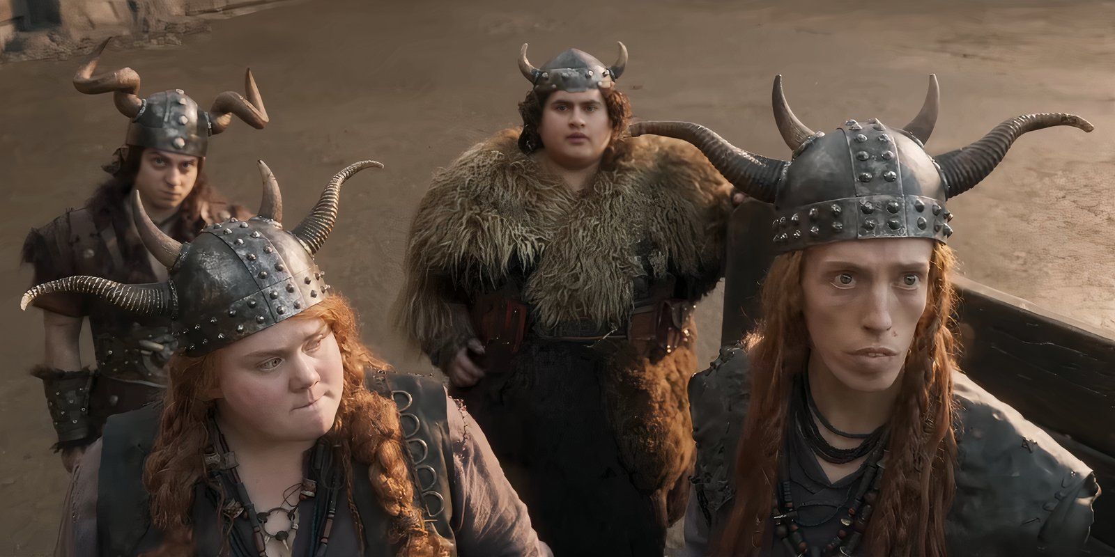 Snotlout, Ruffnut, Fishlegs, and Tuffnut in 2025's How to Train Your Dragon