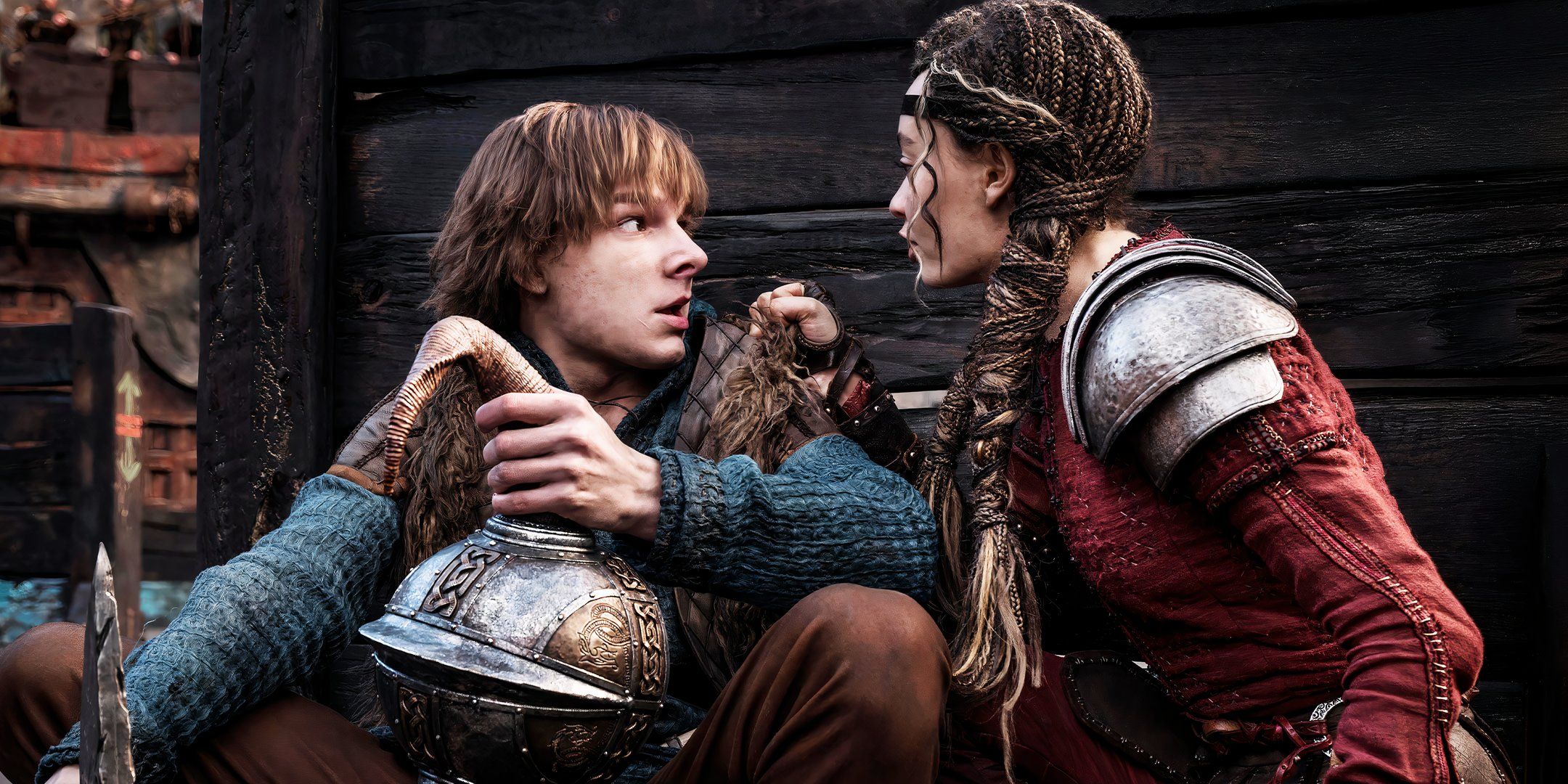 Hiccup and Astrid in How To Train Your Dragon