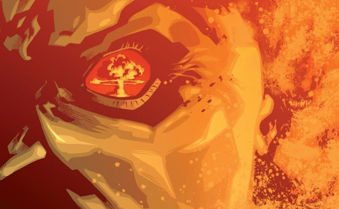 hulk with a bomb explosion in his eye