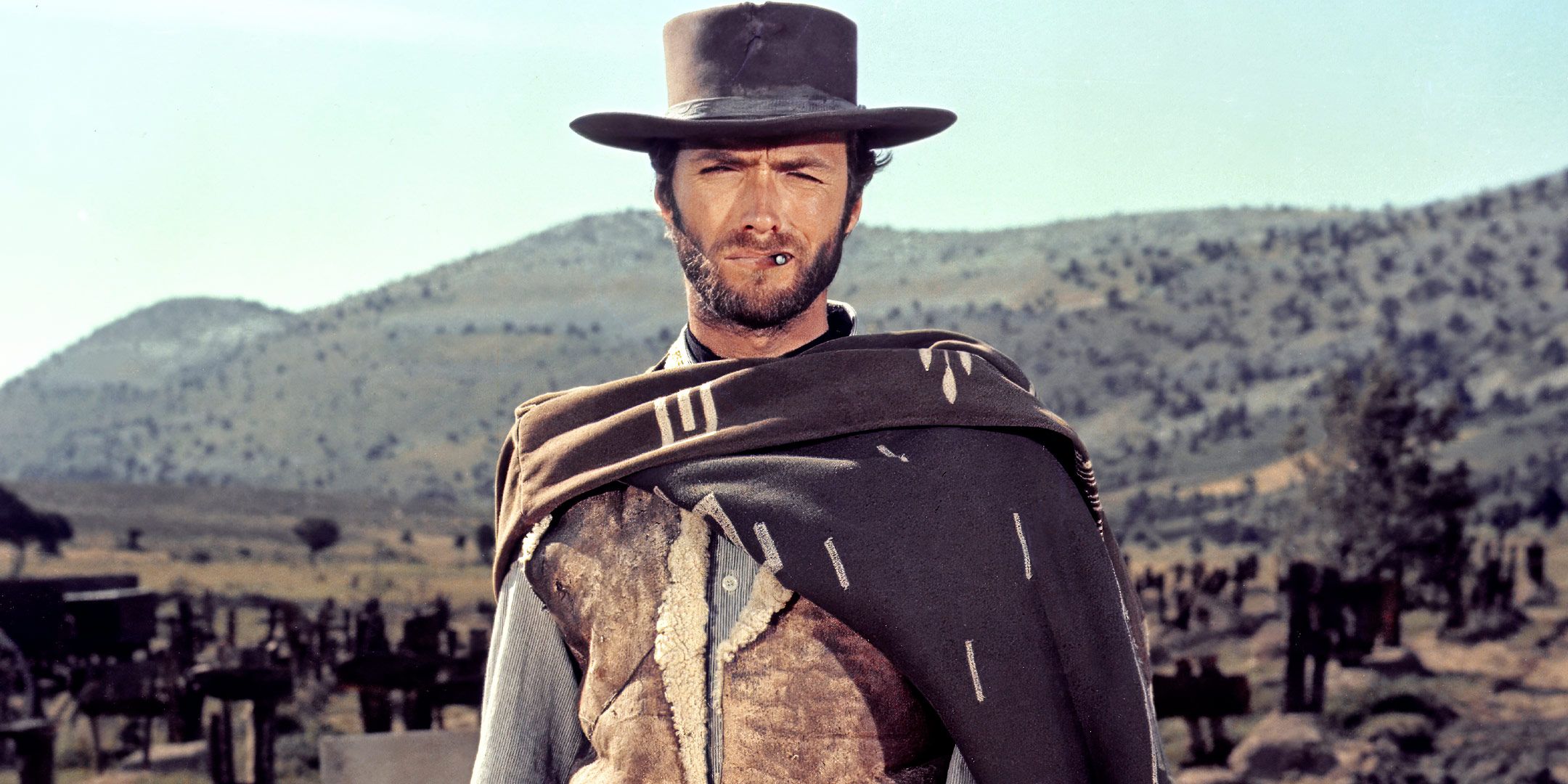 Clint Eastwood's Man With No Name staring ahead in The Good, The Bad, & The Ugly