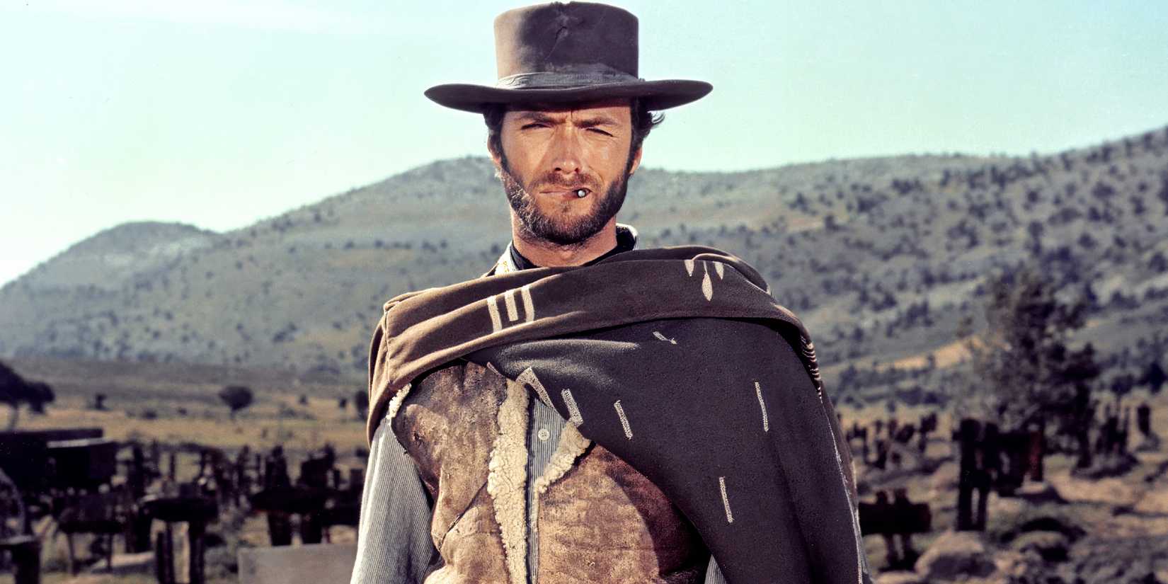 Clint Eastwood's Man With No Name staring ahead in The Good, The Bad, & The Ugly