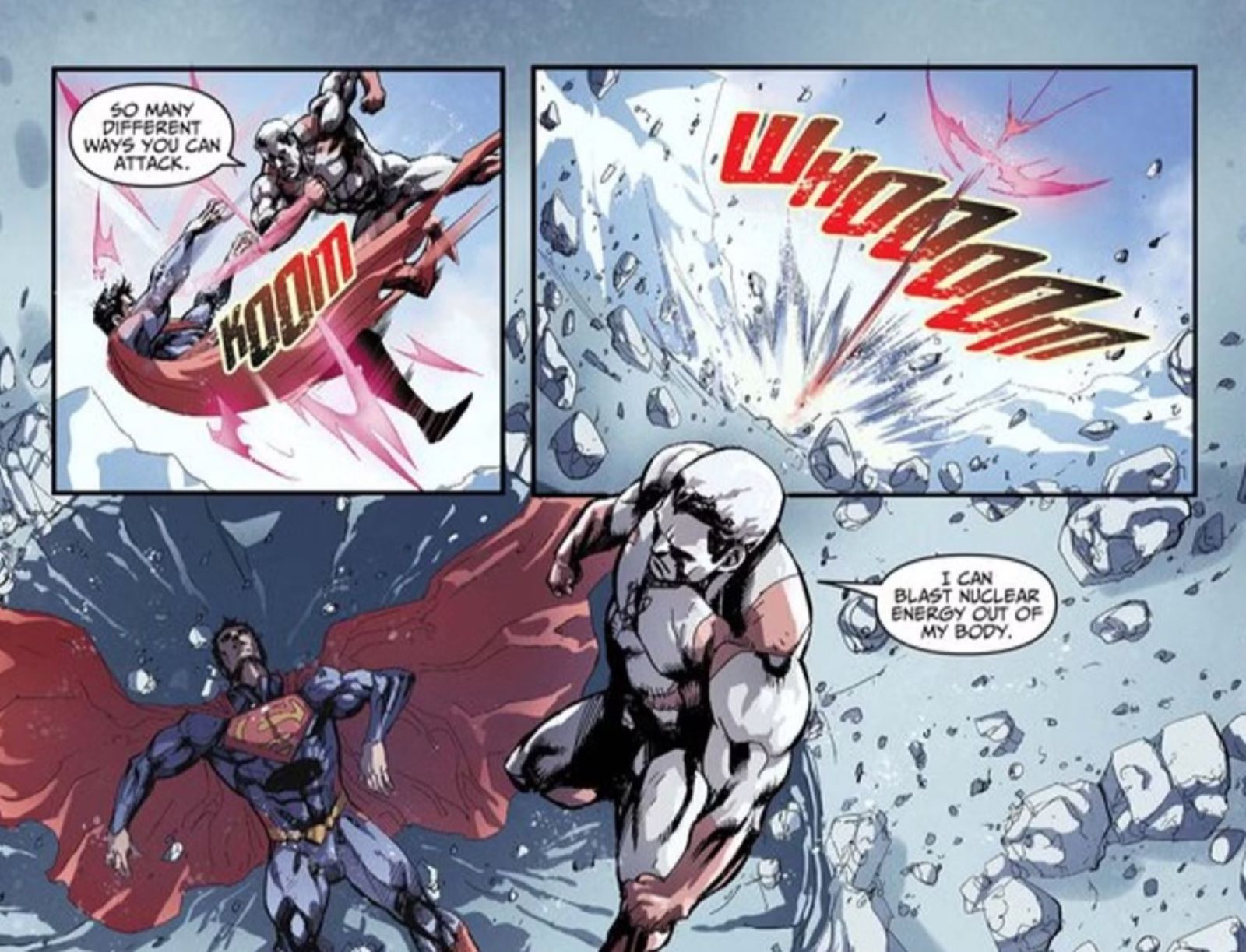 Superman vs Captain Atom in Injustice
