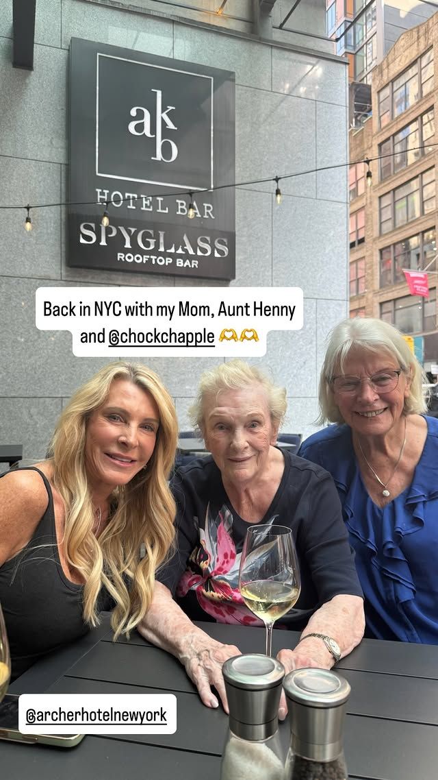 The Golden Bachelorette's Joan Vassos with her mom and aunt while at a restaurant in NYC