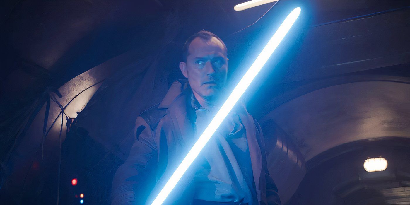 Jod Na Nawood holding a lightsaber in Star Wars: Skeleton Crew (2024)