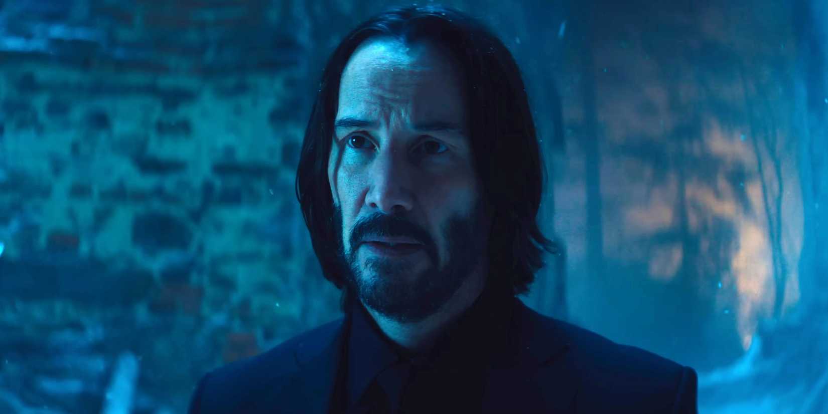 Keanu Reeves as John Wick looking sympathetic in Ballerina