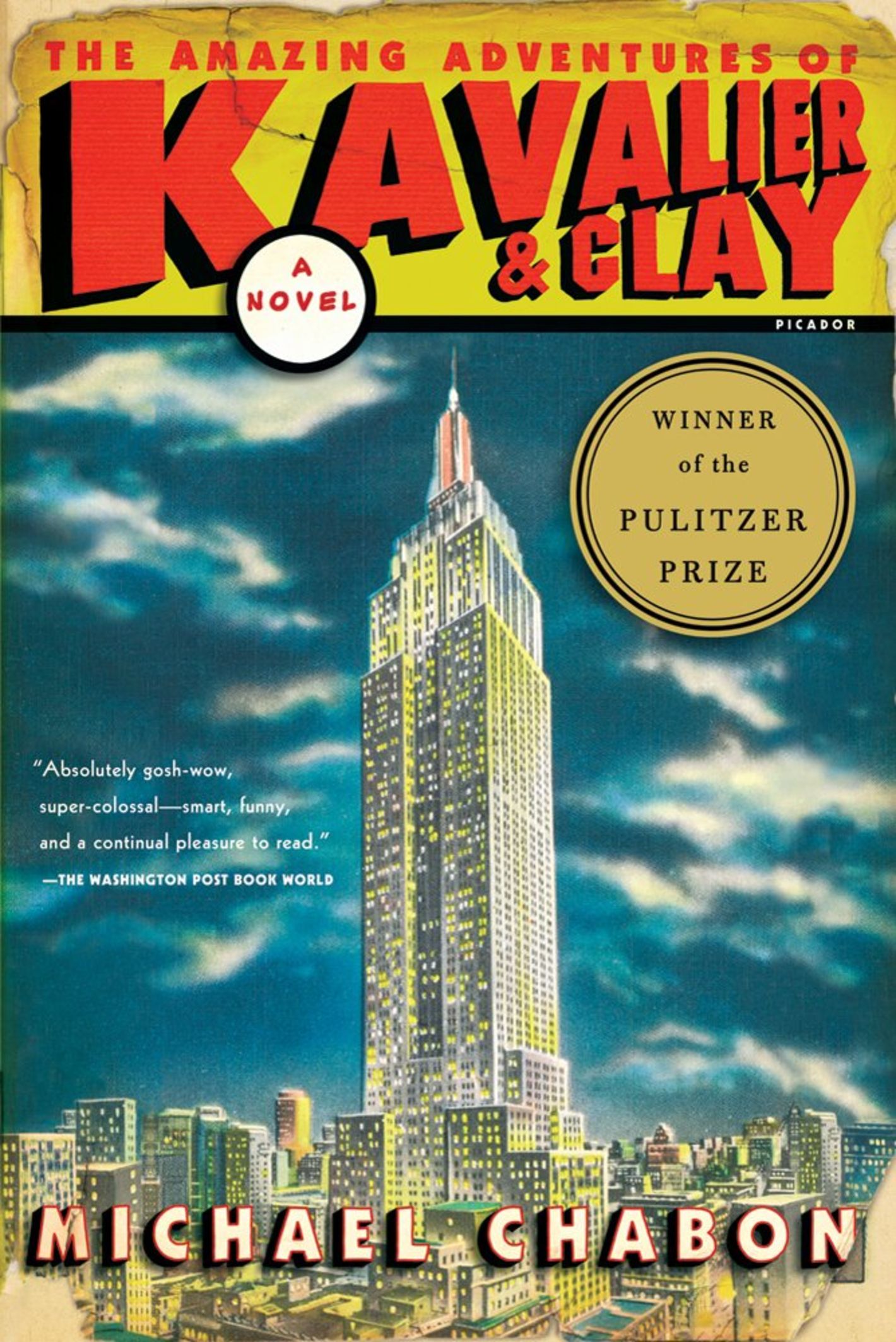 Copertina del libro Kavalier and Clay con skyline stilizzato