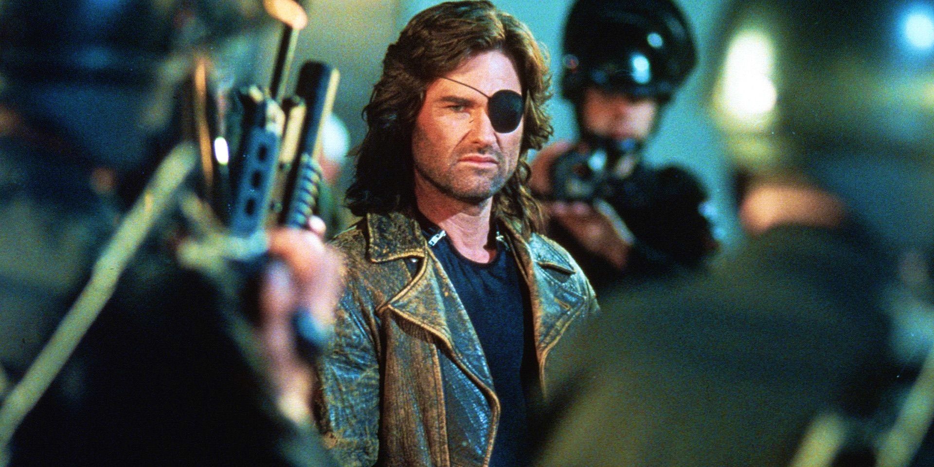 Kurt Russell as Snake Plisskin being held prisoner in Escape from LA