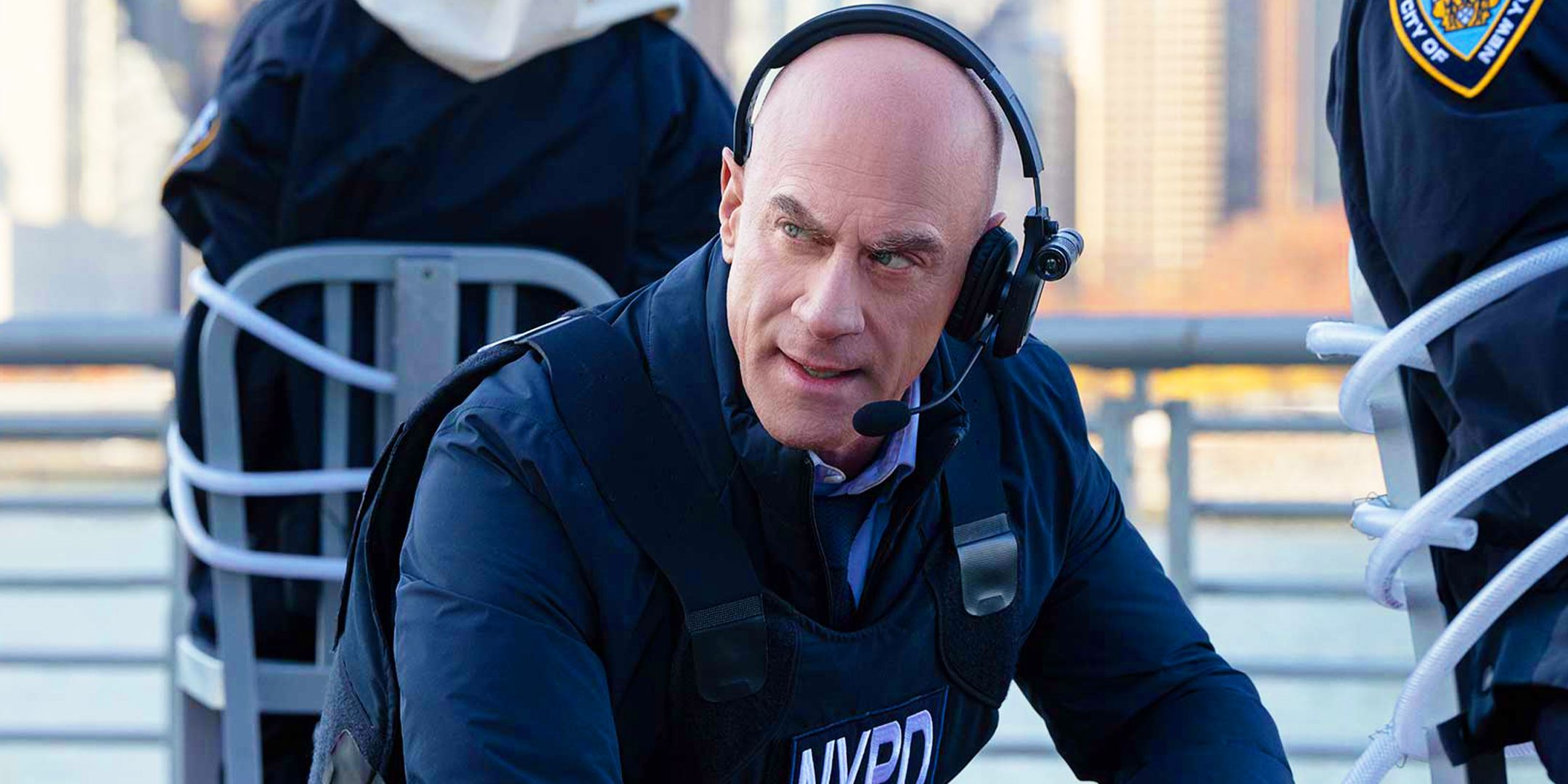 Christopher Meloni in a headset as Stabler in Law & Order: Organized Crime