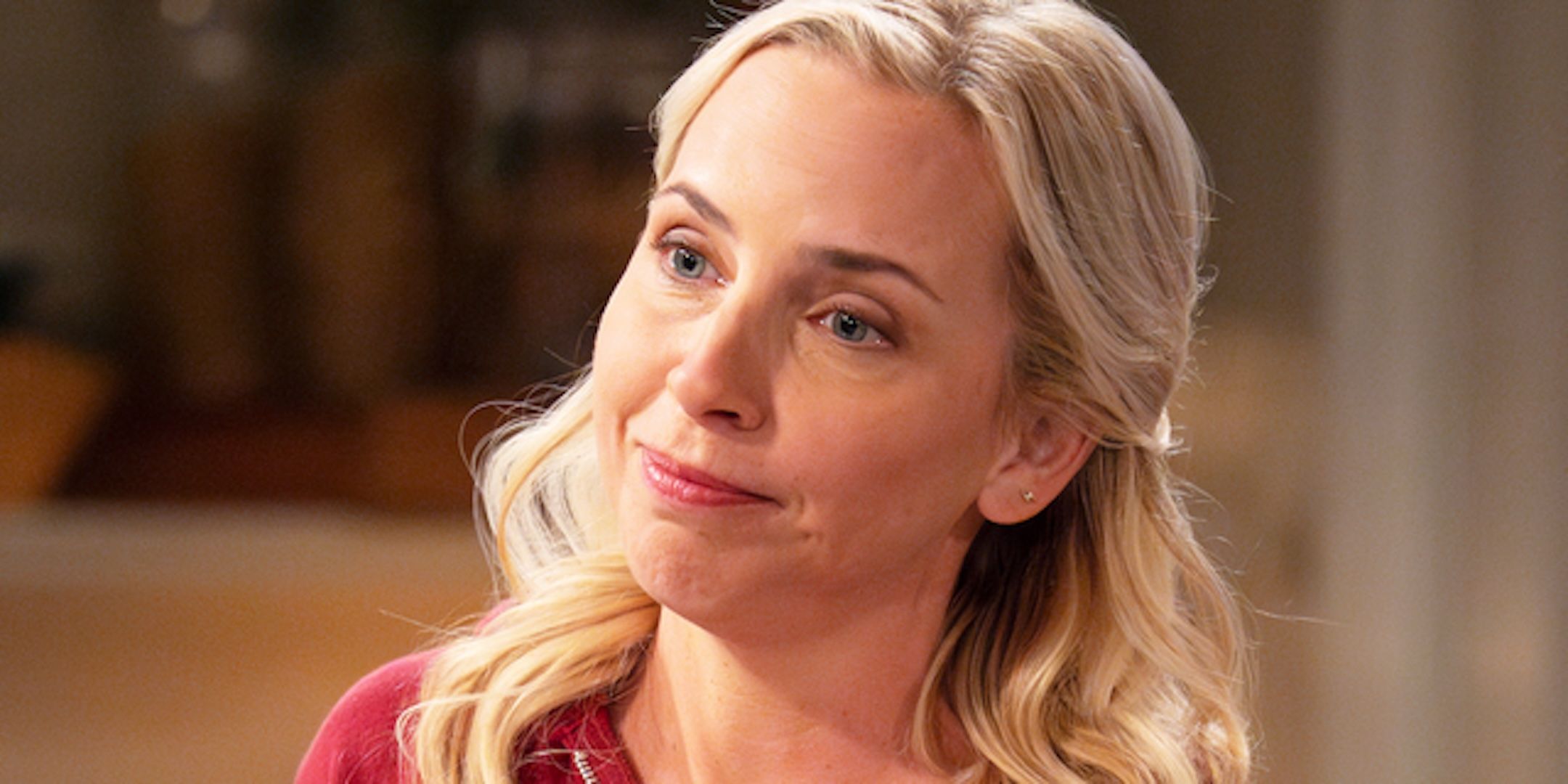 Lecy Goranson's Becky looks concerned in The Conners