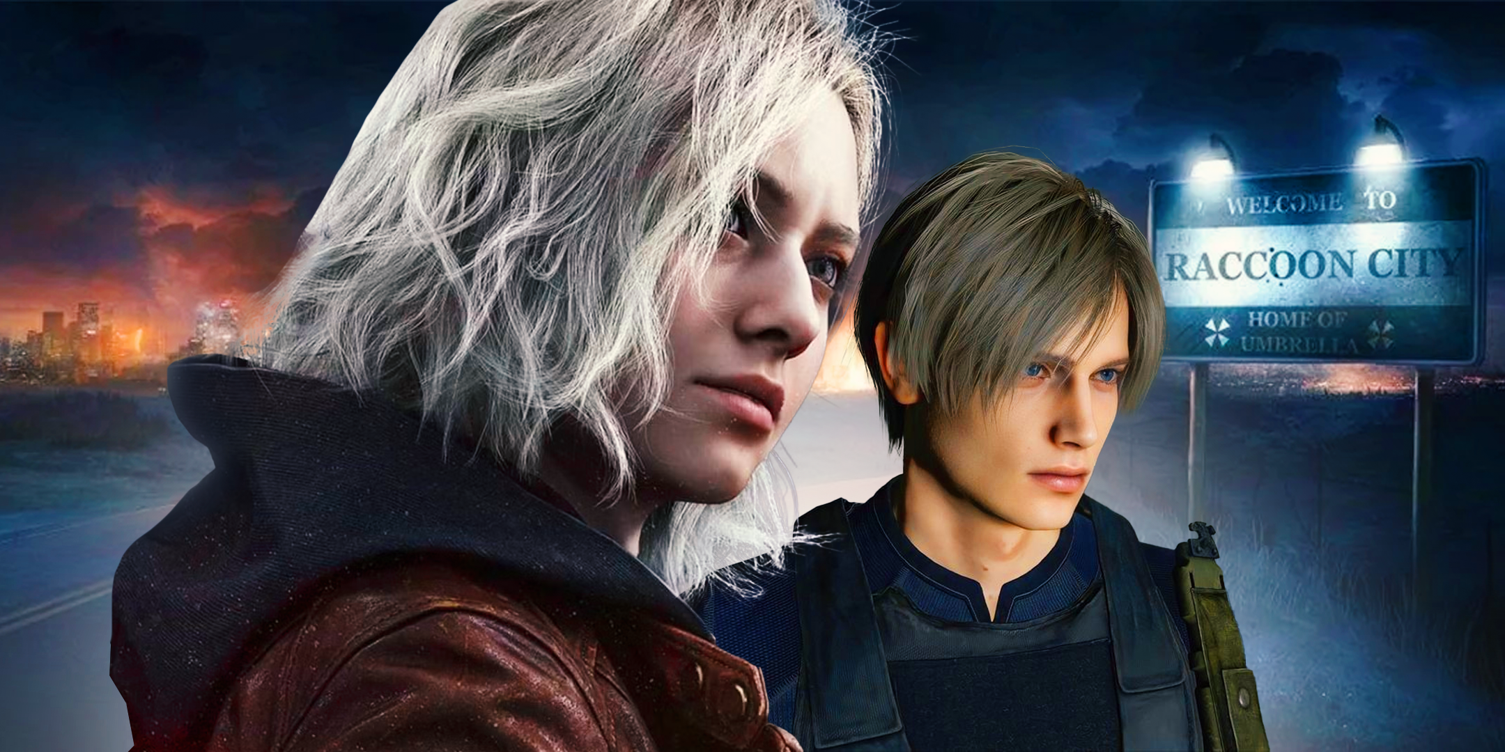 Capcom's Newest IP Is Already One Of My Most Anticipated Games Of 2026, & It Should Absolutely Be On Your Radar Leon next to Grace Ashcroft in front of Raccoon City