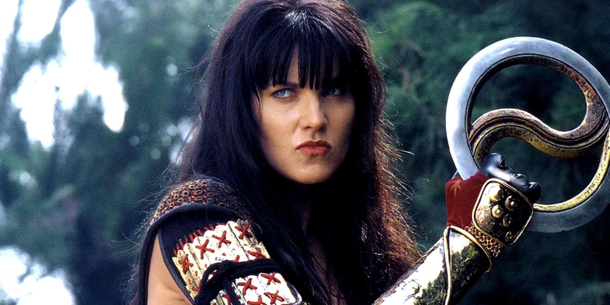 Lucy Lawless wields his weapons in Xena Warrior Princess