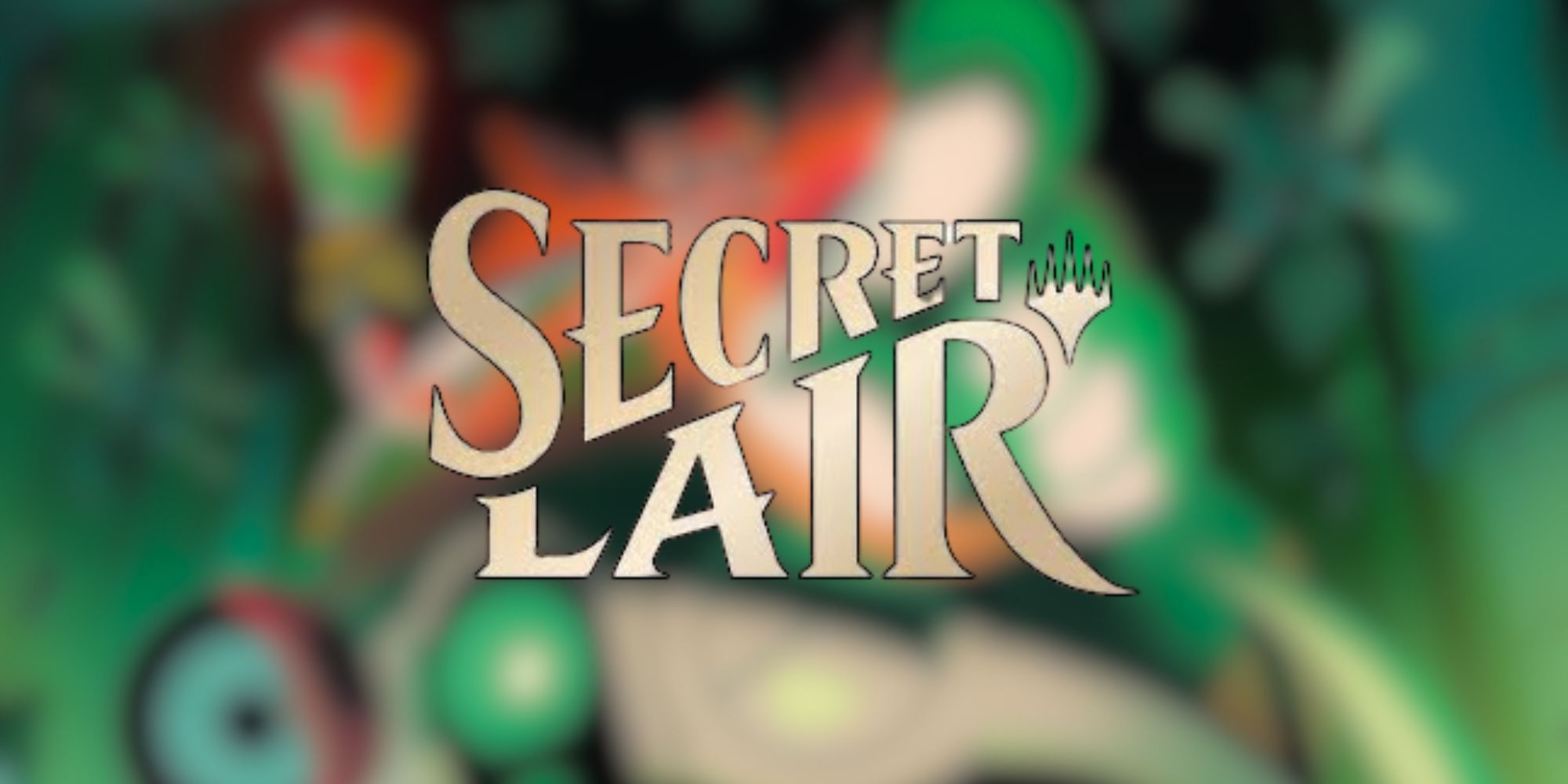 Magic The Gathering's Secret Lair logo over blurred picture of Eggman from Sonic crossover