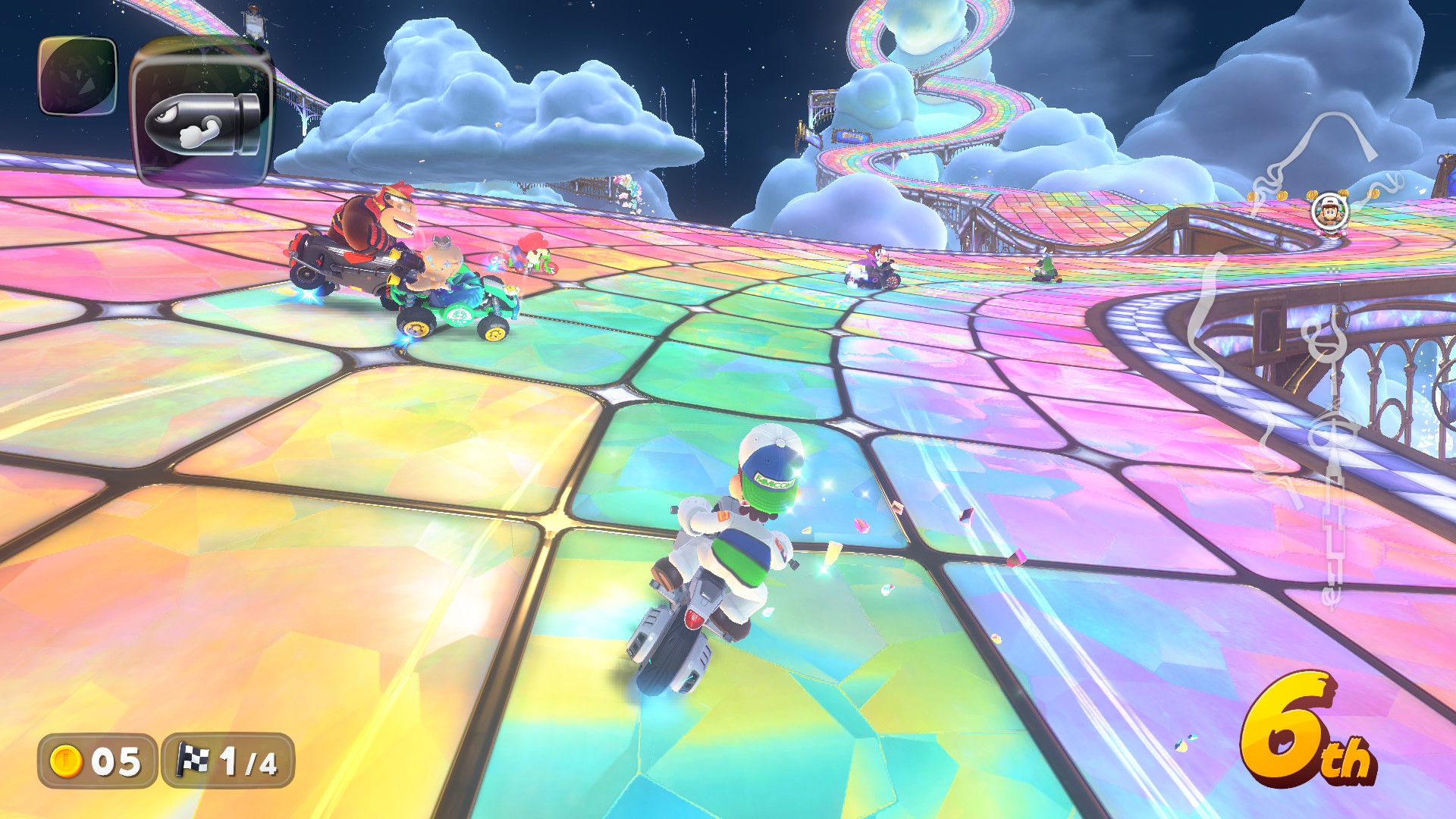 Screenshot Rainbow Road in Mario Kart World