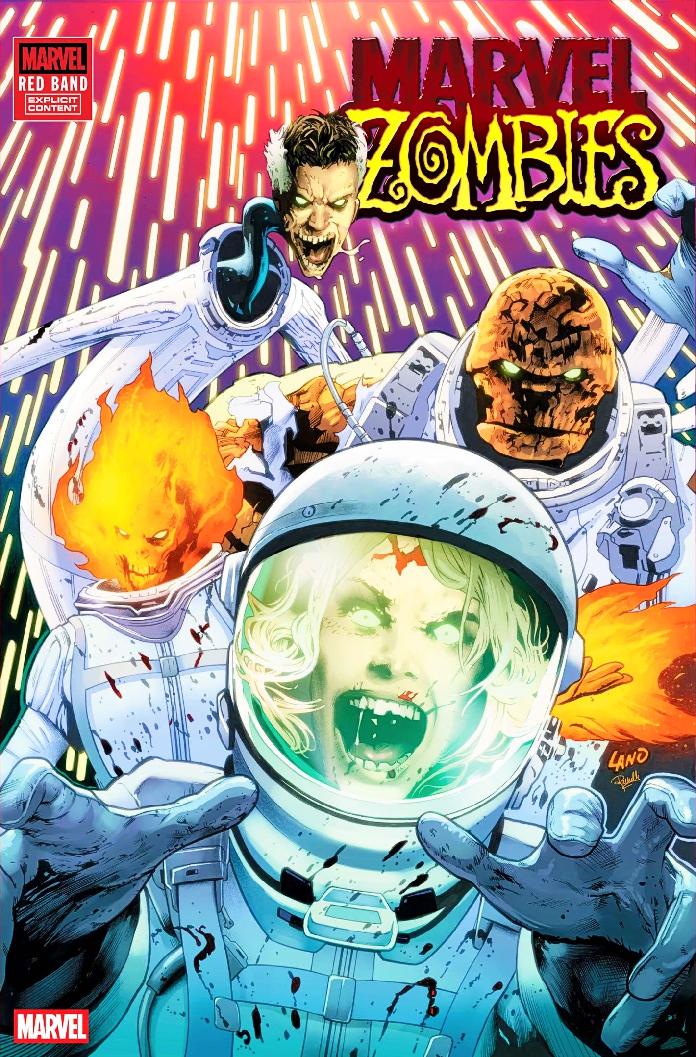 Marvel Zombies Red Band #1, featuring a zombified Fantastic Four
