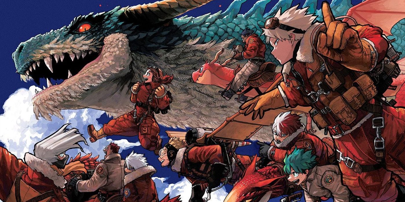 a color spread from My Hero Academia that was intended to honor Dragon Ball's Akira Toriyama.