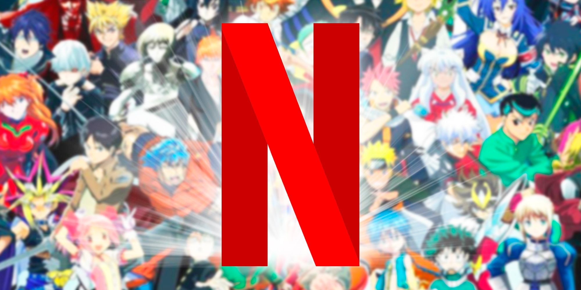 Netflix logo and anime background