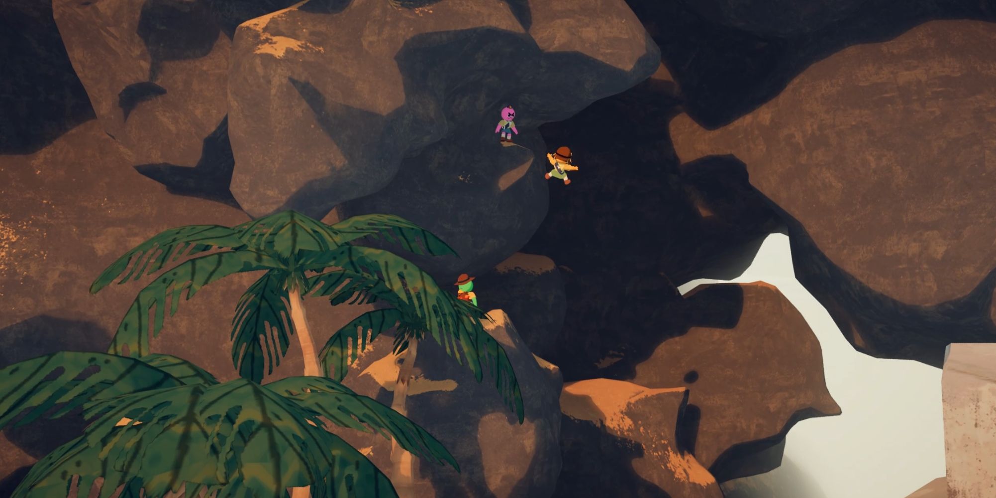 Peak characters climb a mountain.