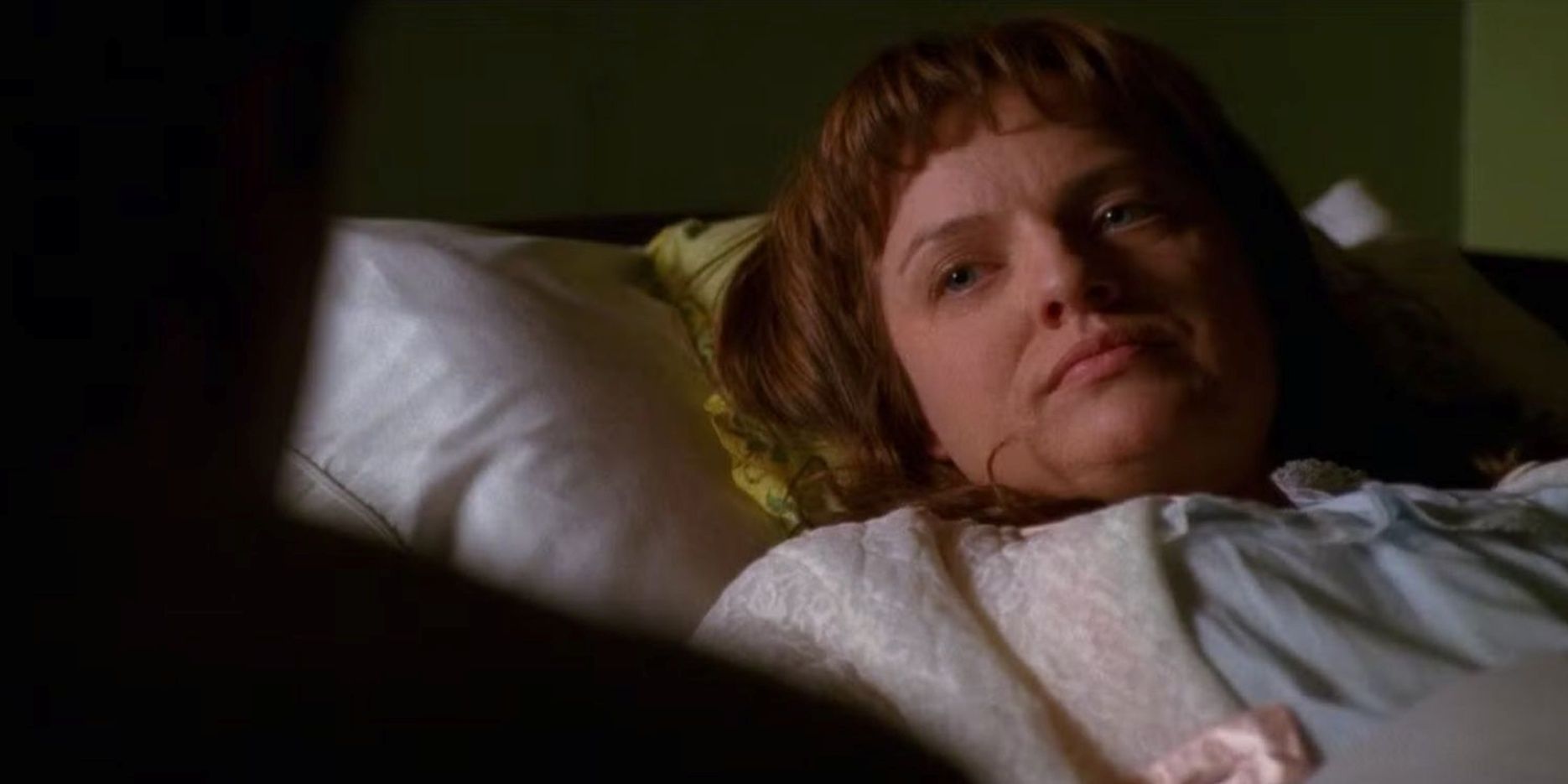 Peggy lies in a hospital bed in Mad Men