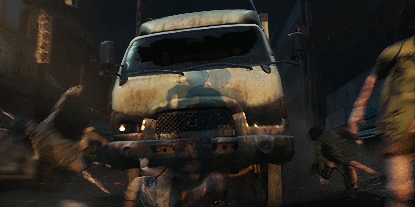 A truck crashes through zombies in Peninsula 