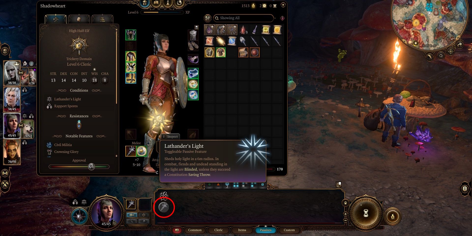 red-circle-highlighting-the-passive-toggle-for-blood-of-lathander-weapon-in-baldur-s-gate-3 O jogador do Baldur's Gate 3 tem um PSA sobre uma das melhores armas do jogo
