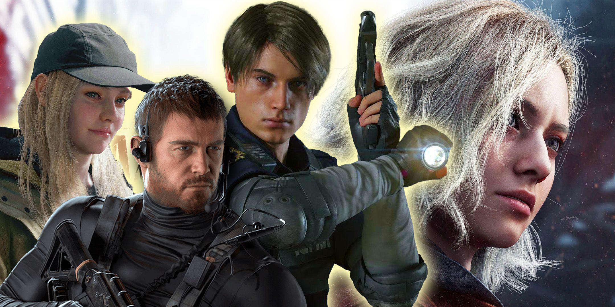 Resident Evil characters next to Grace