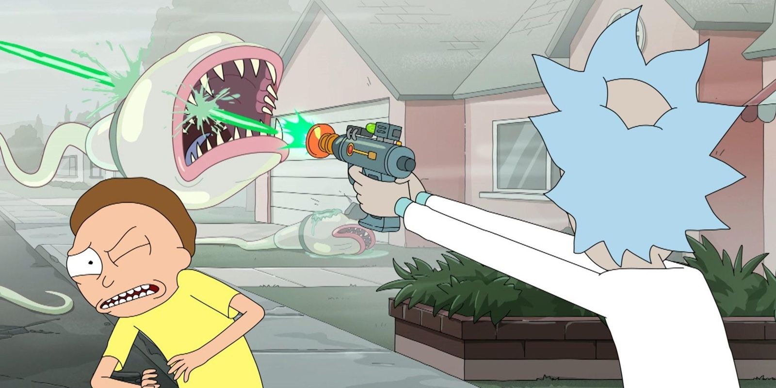 Rick shoots a giant sperm in Rick and Morty