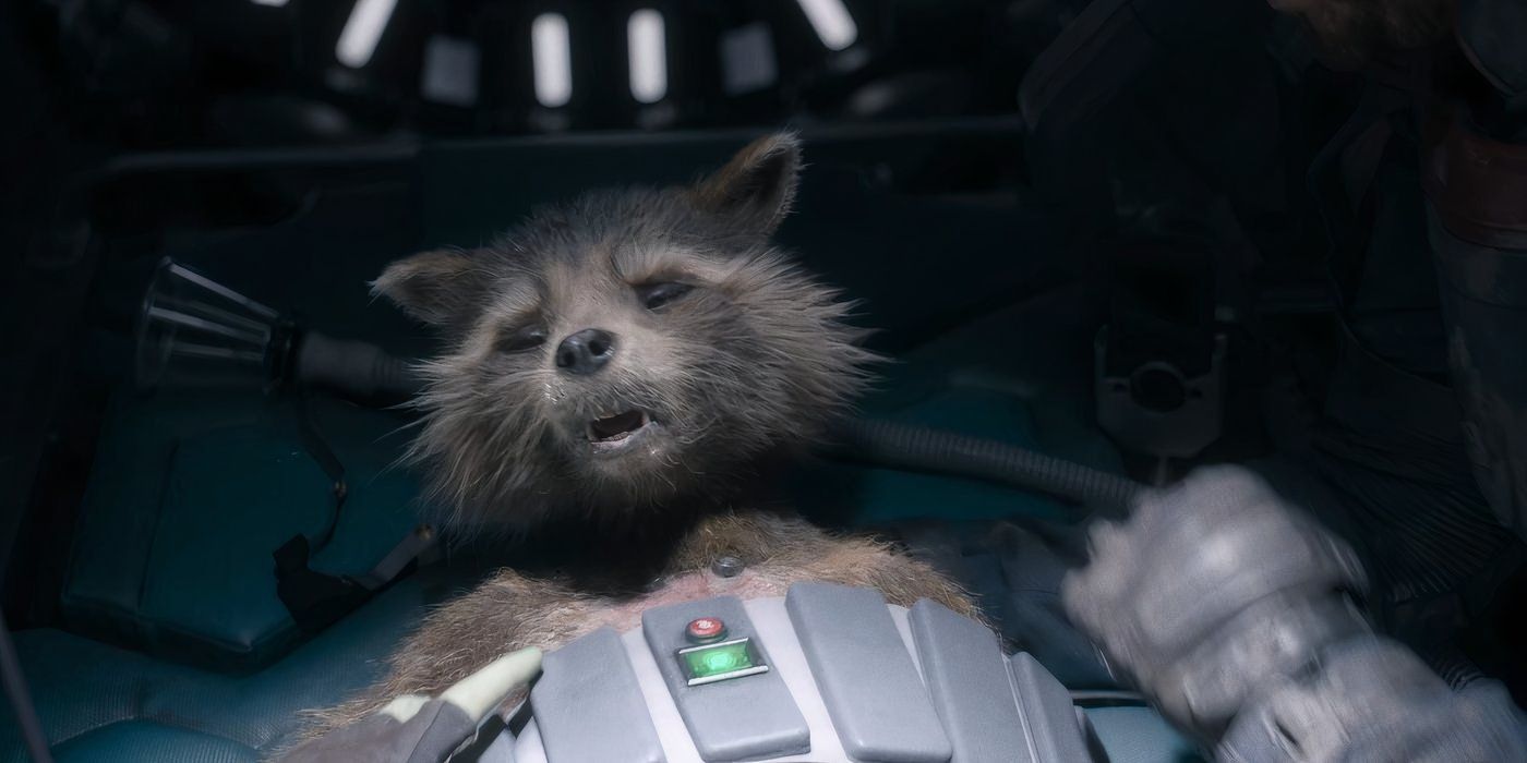 Rocket Raccoon wakes up from his near-death experience in Guardians of the Galaxy Vol. 3 (2024)