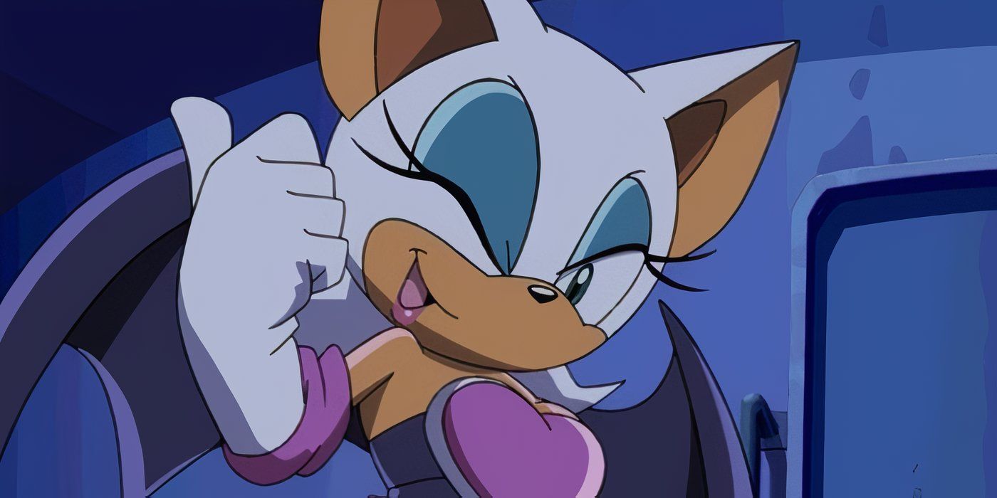 Rouge giving a thumbs up in Sonic X