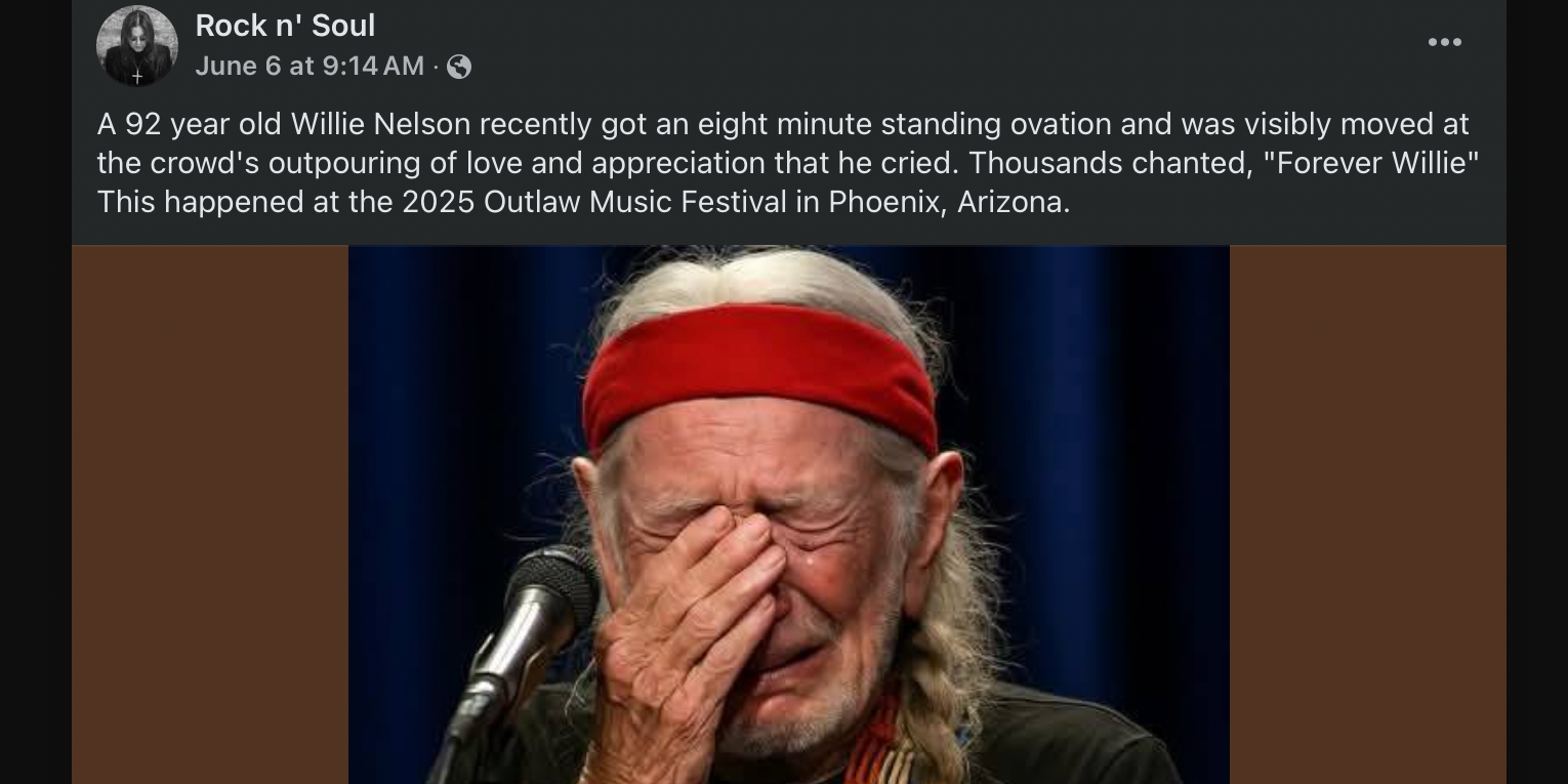 Did Country Music Legend Willie Nelson Actually Get An Eight-Minute  Standing Ovation? Explaining What Really Happened At The Outlaw Music  Festival