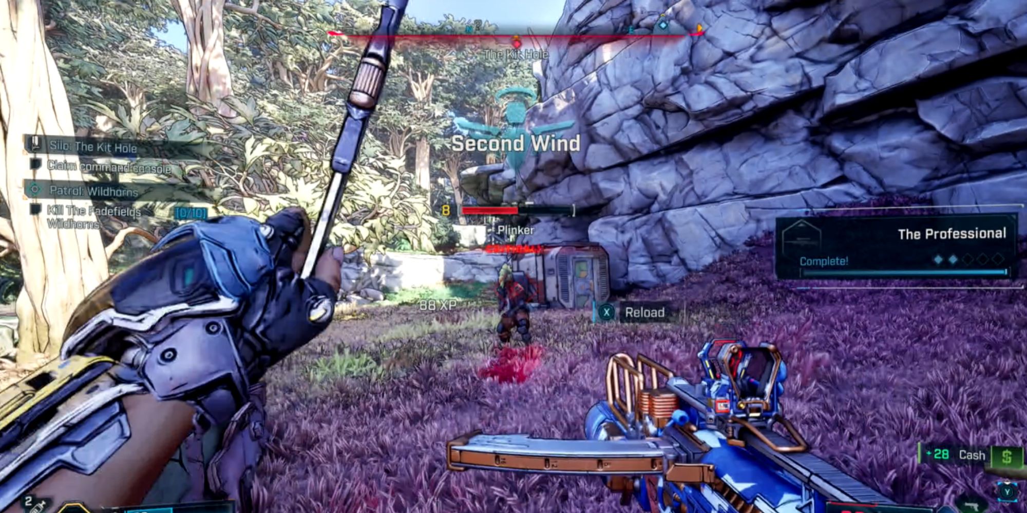 Um jogador arremessando uma faca em Borderlands 4