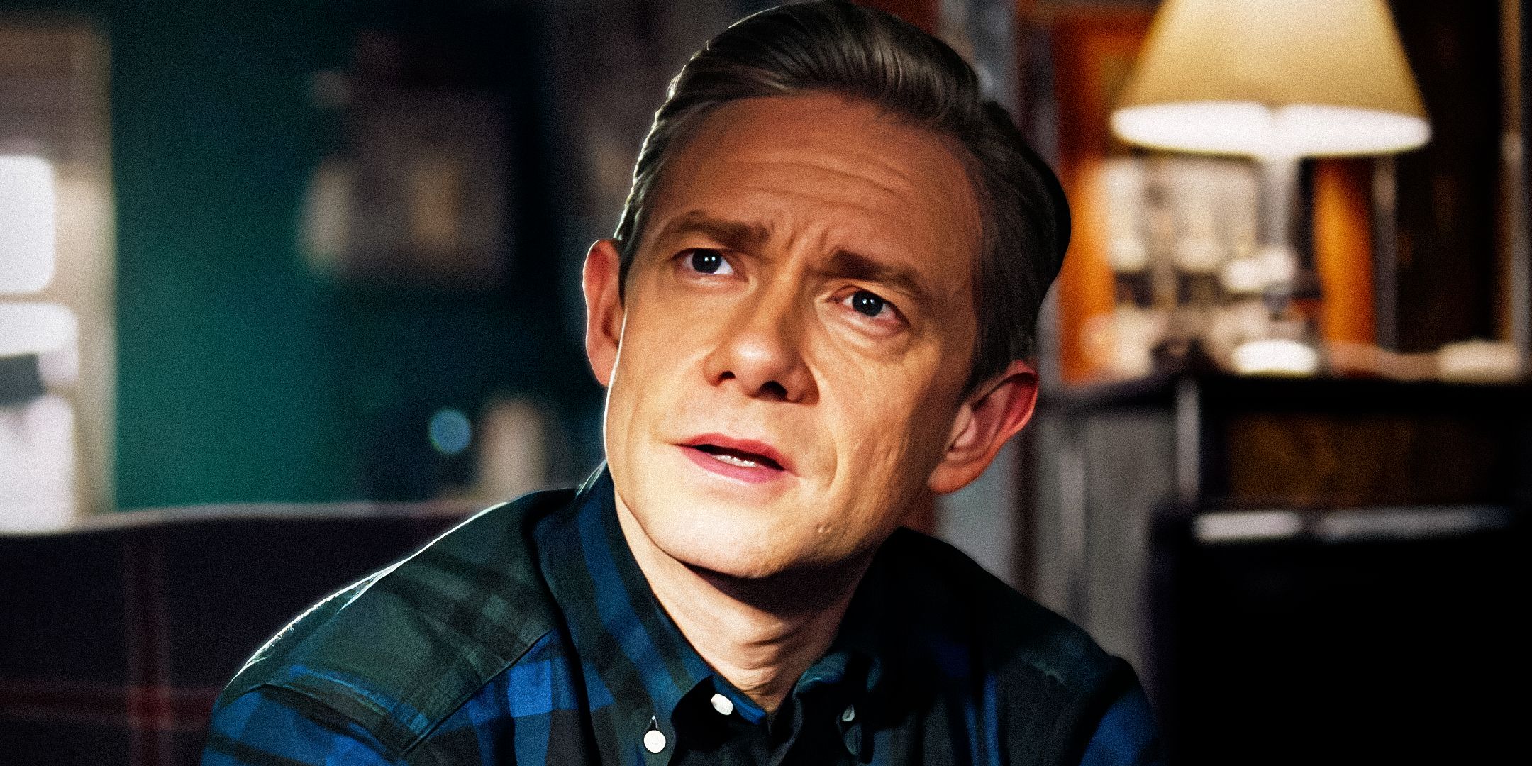 Sherlock BBC Martin Freeman as John Watson looking confused