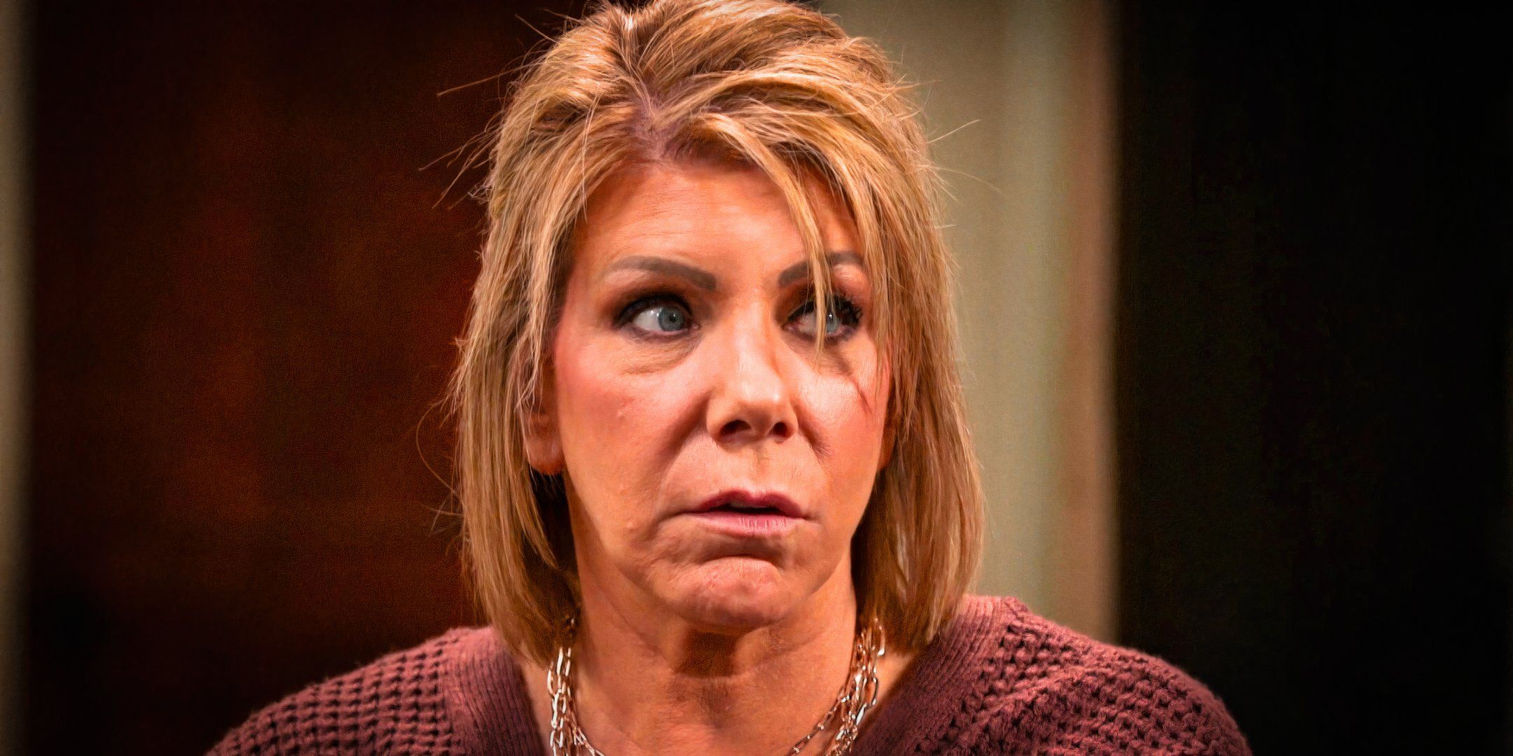 Sister Wives Meri Brown short hair looking upset