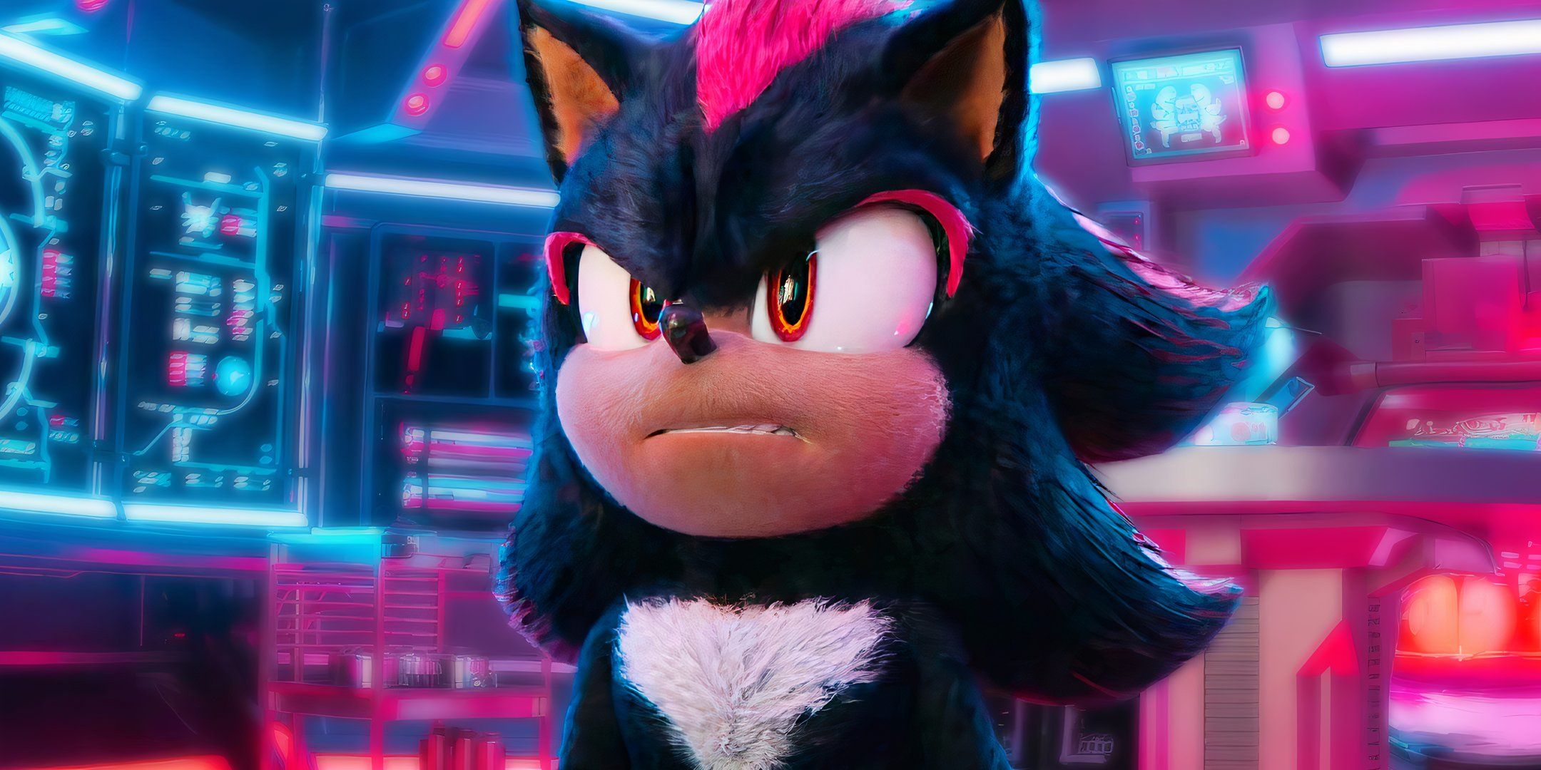 Shadow looking mad in Sonic the Hedgehog 3.