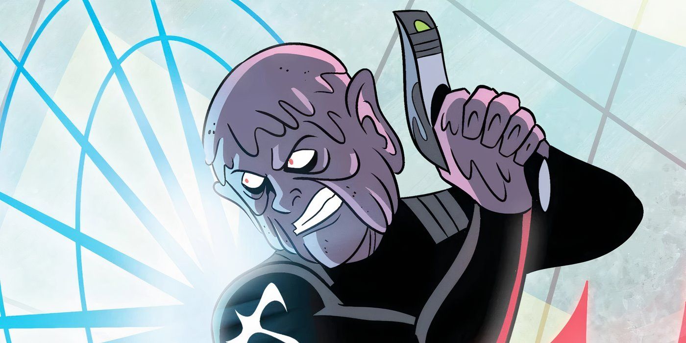 An Arcturian takes cover while under fire in a Star Trek Starfleet Academy comic 