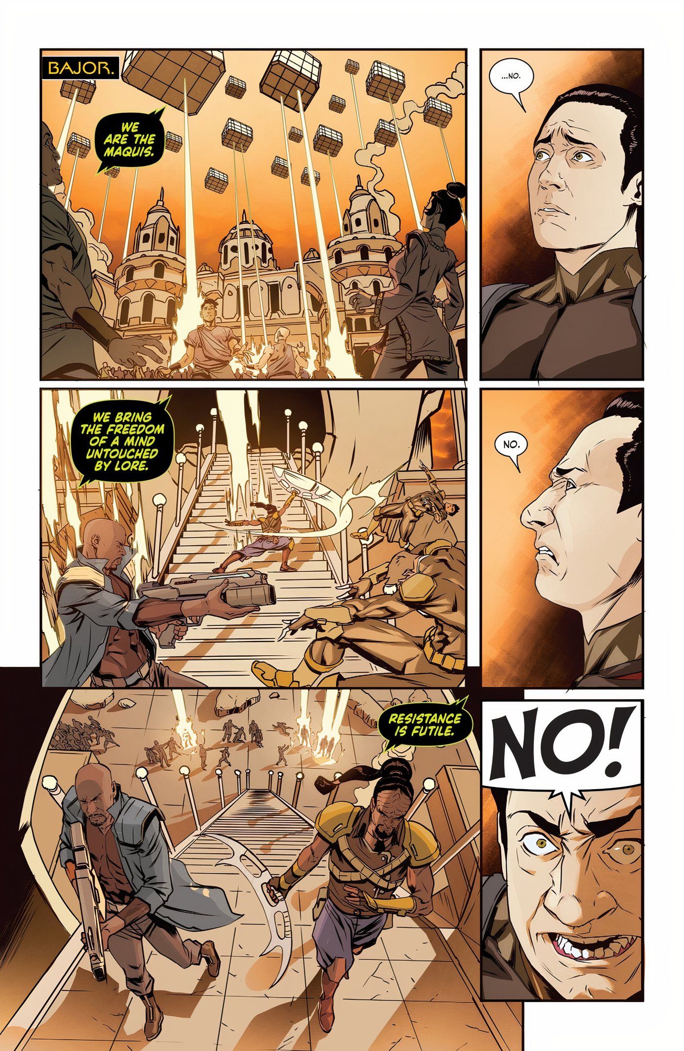 Six panels of Lore's empire crumbling down