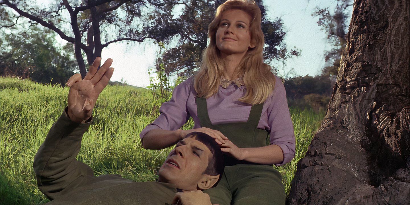 Star Trek TOS This Side of Paradise Spock and Leila under a tree