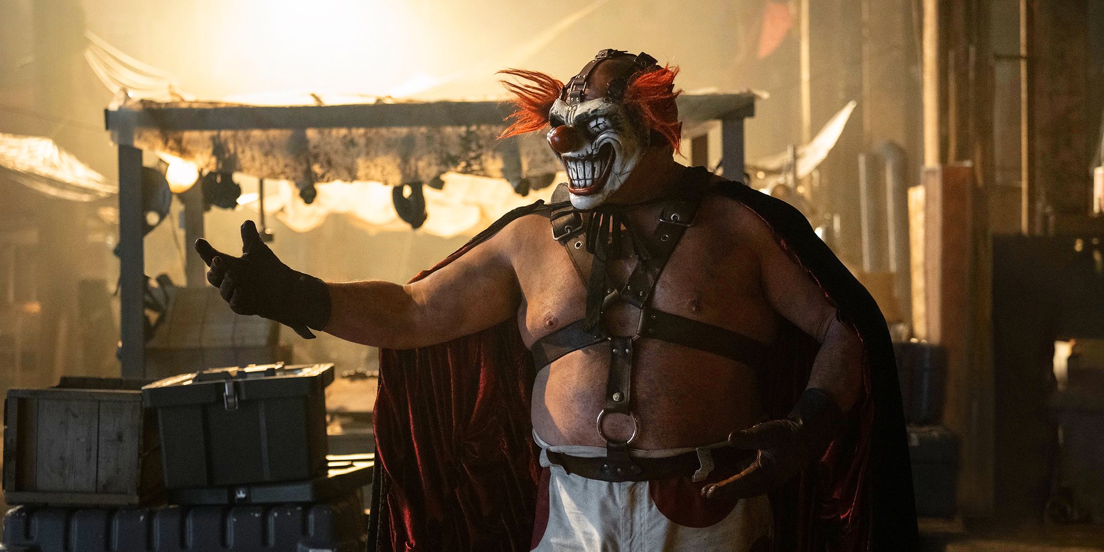 Sweet Tooth showing off his new cloak in Twisted Metal Season 2