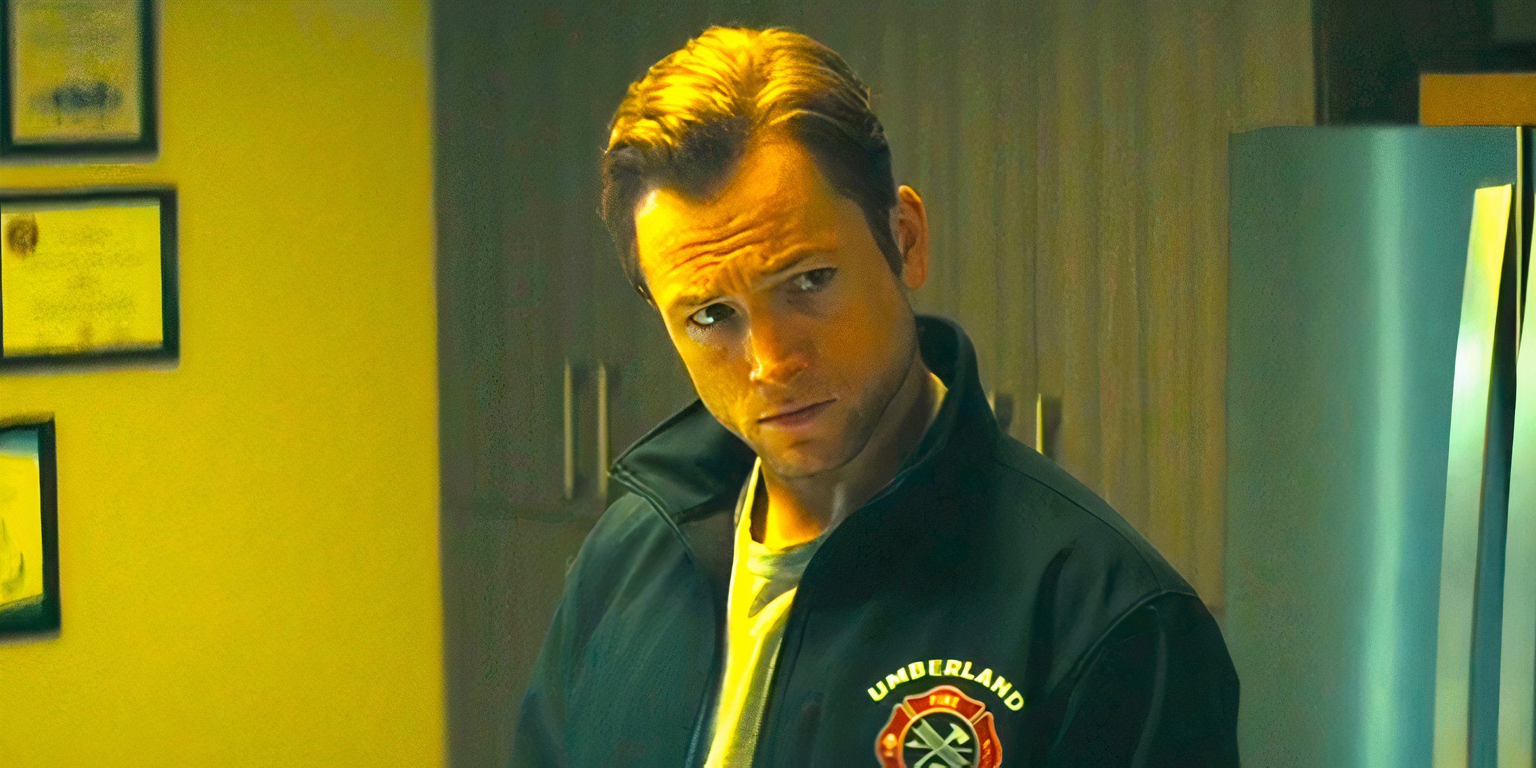 Taron Egerton as Dave looking suspicious in Smoke episode 1